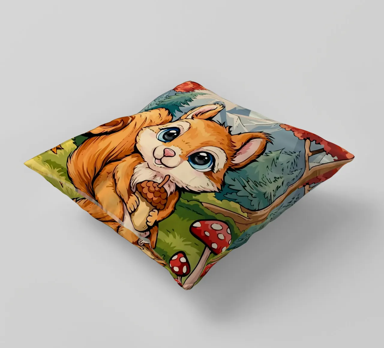squirrel cuscino da Dumery Art