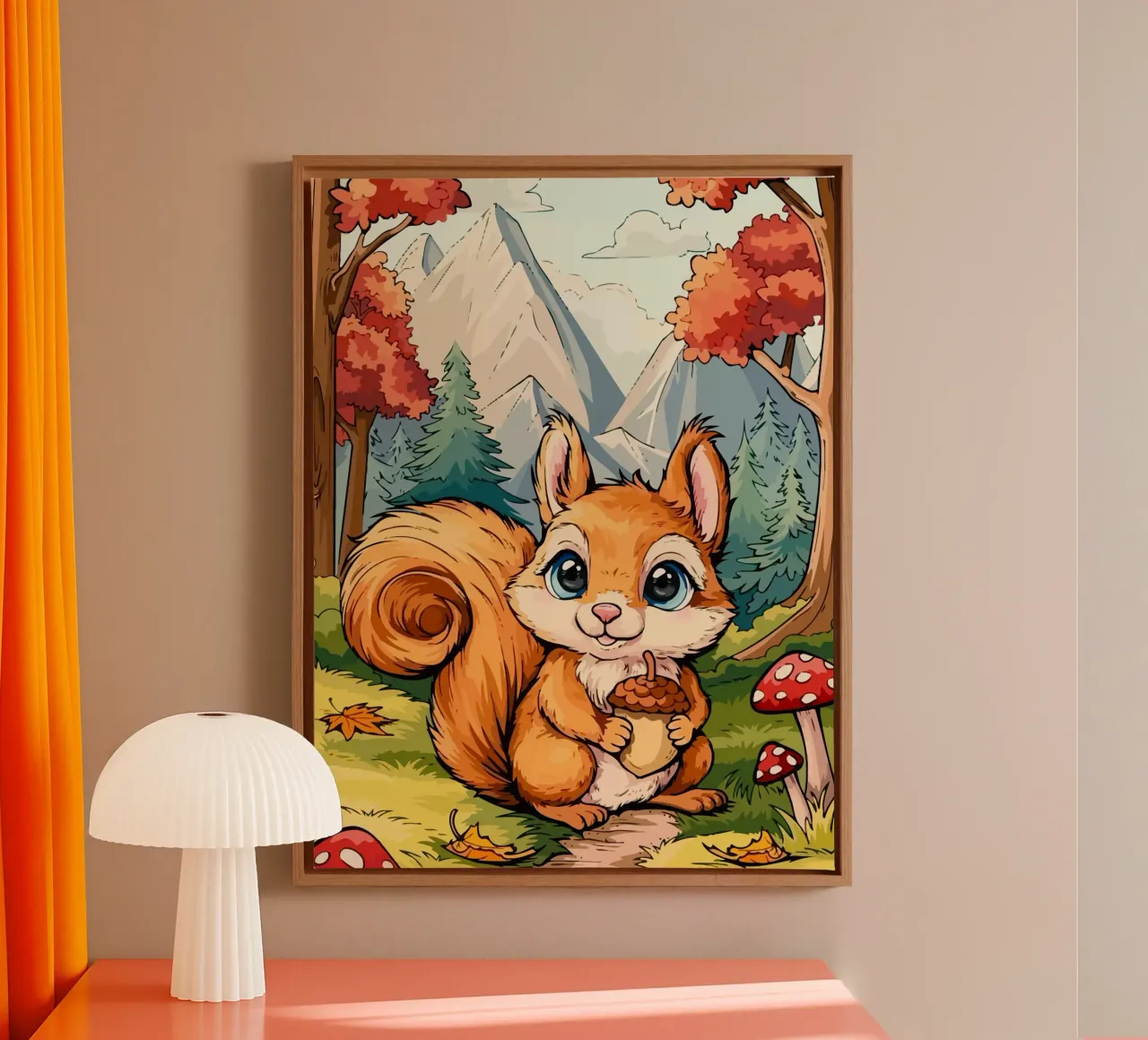 squirrel tela con Cornice a cassetta da Dumery Art