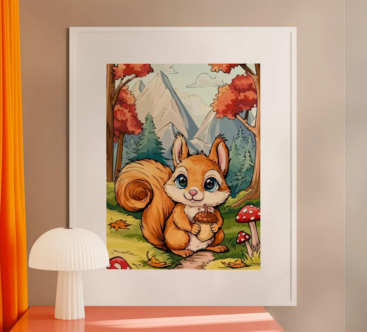 squirrel poster con telaio in alluminio da Dumery Art