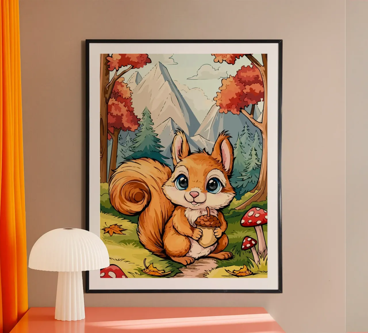 squirrel poster con telaio in alluminio da Dumery Art