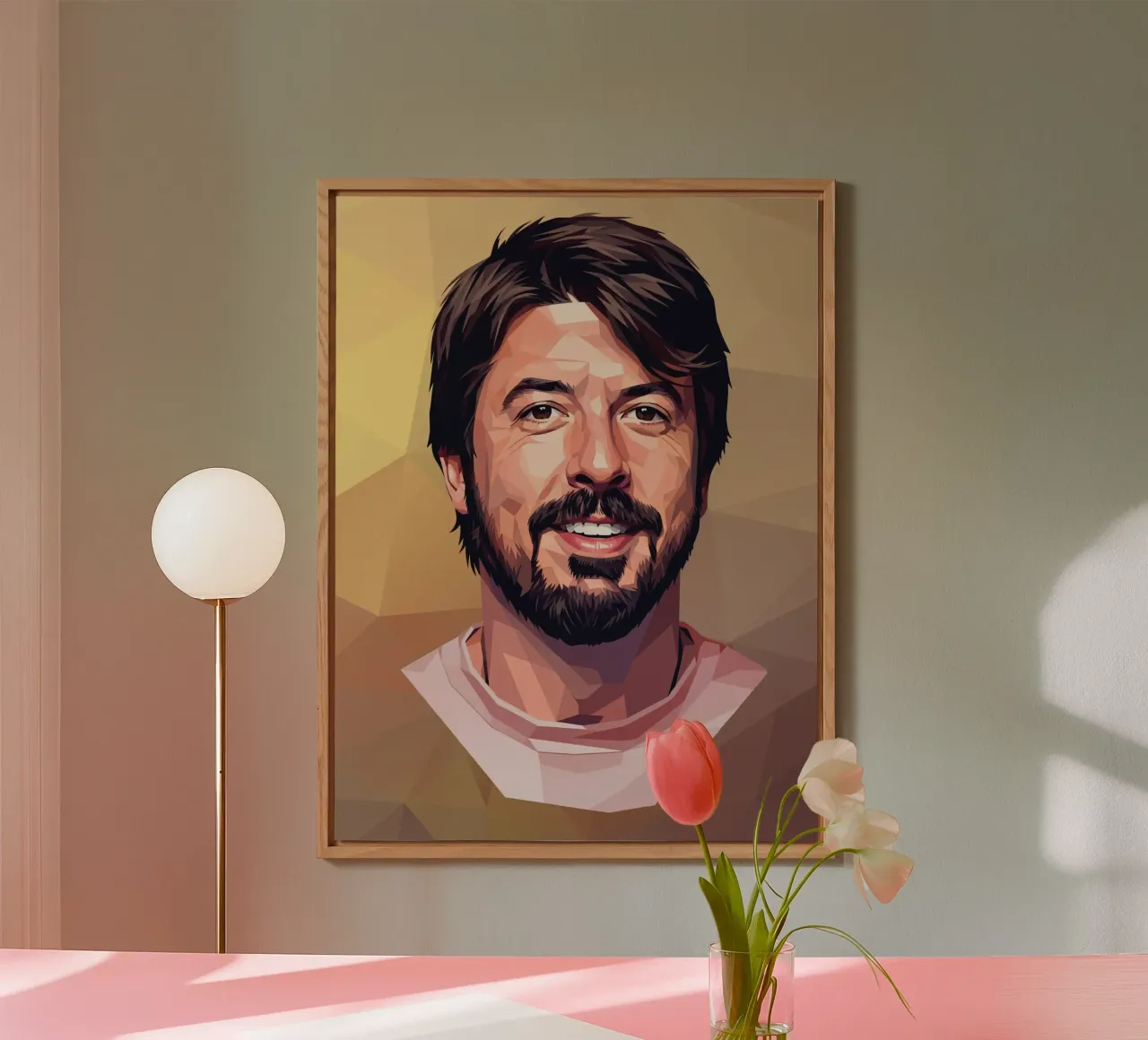 Dave Grohl Low poly alluminio dibond da Low Profile