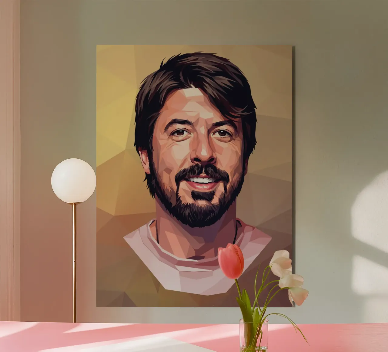 Dave Grohl Low poly alluminio dibond da Low Profile