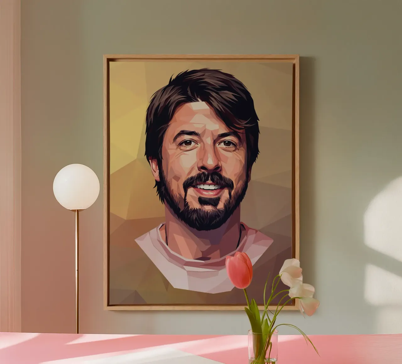 Dave Grohl Low poly tela con Cornice a cassetta da Low Profile