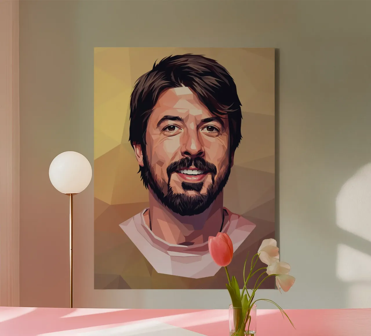 Dave Grohl Low poly tela con Cornice a cassetta da Low Profile