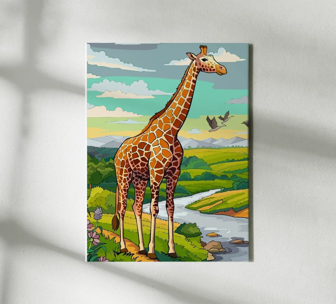 giraffe tela con Cornice a cassetta da Dumery Art