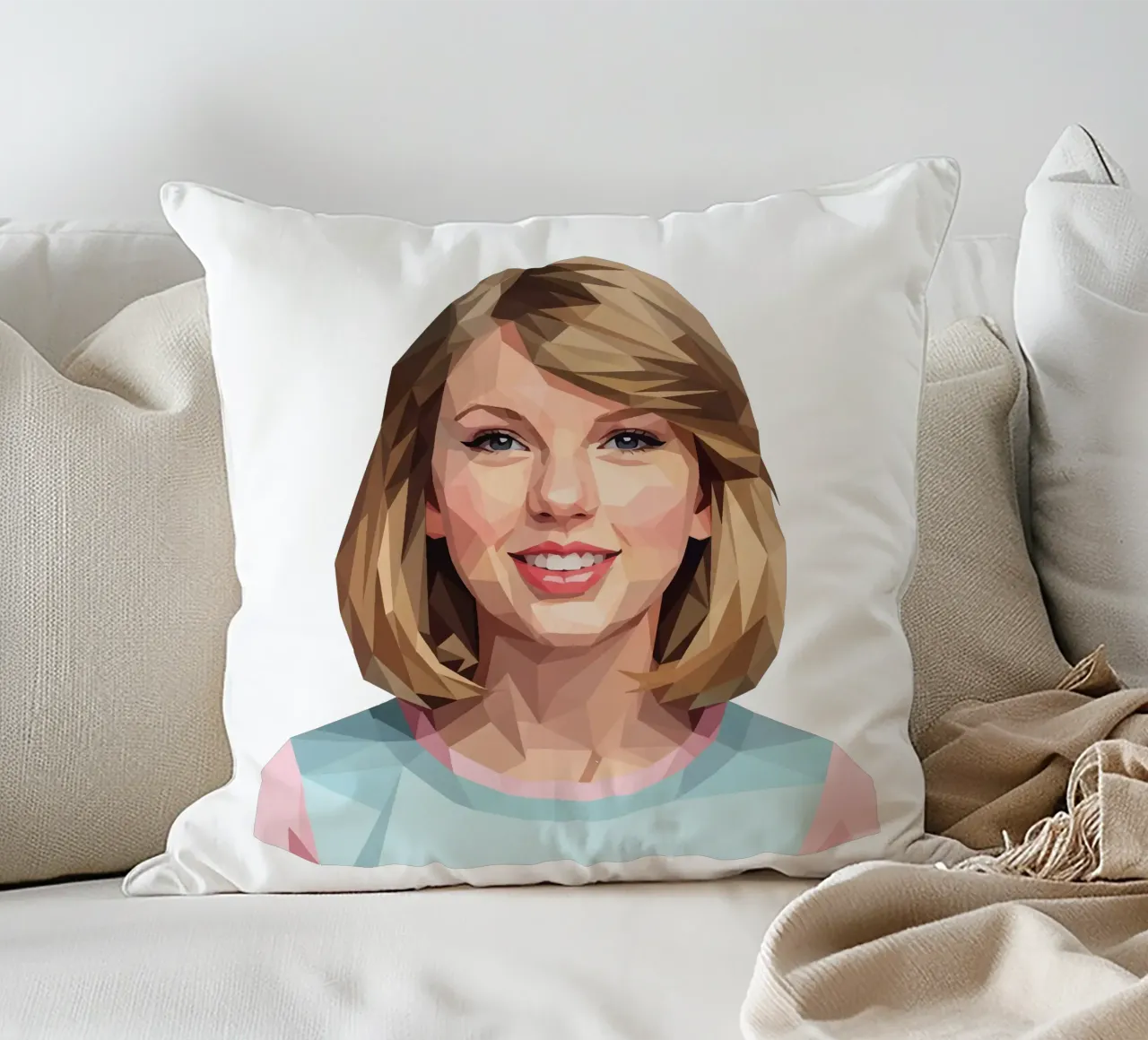 Taylor Swift Lowpoly cuscino da Low Profile
