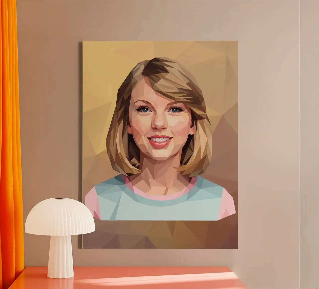 Taylor Swift Lowpoly canvas met Baklijst van Low Profile
