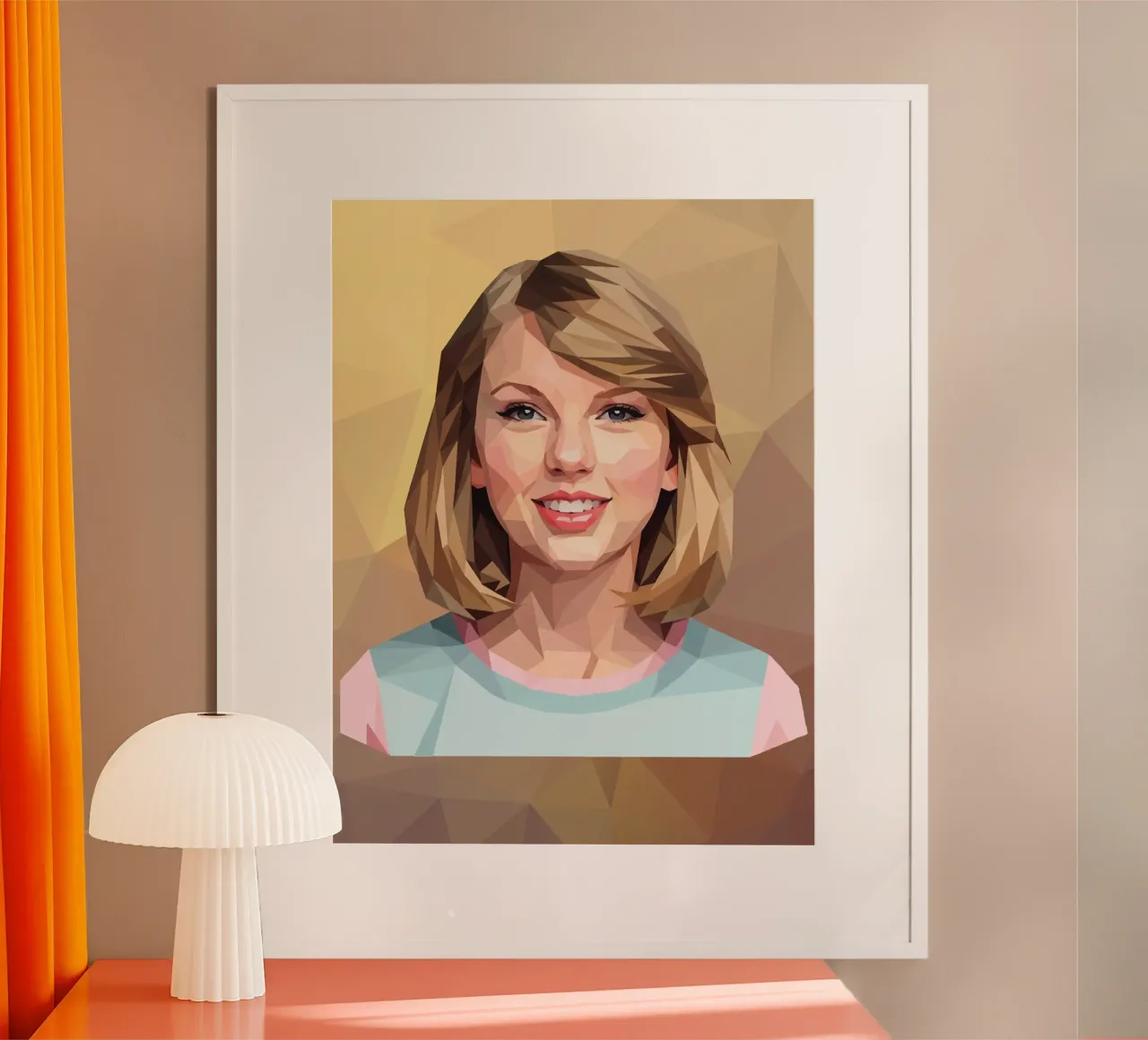 Taylor Swift Lowpoly poster con telaio in legno da Low Profile