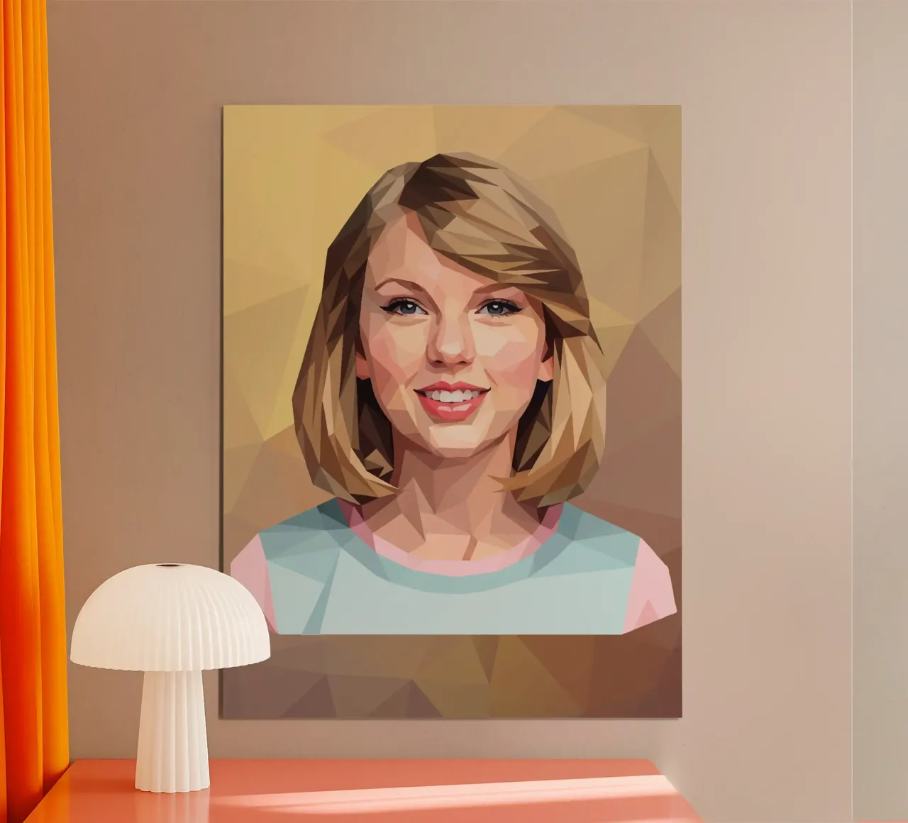 Taylor Swift Lowpoly poster con telaio in legno da Low Profile