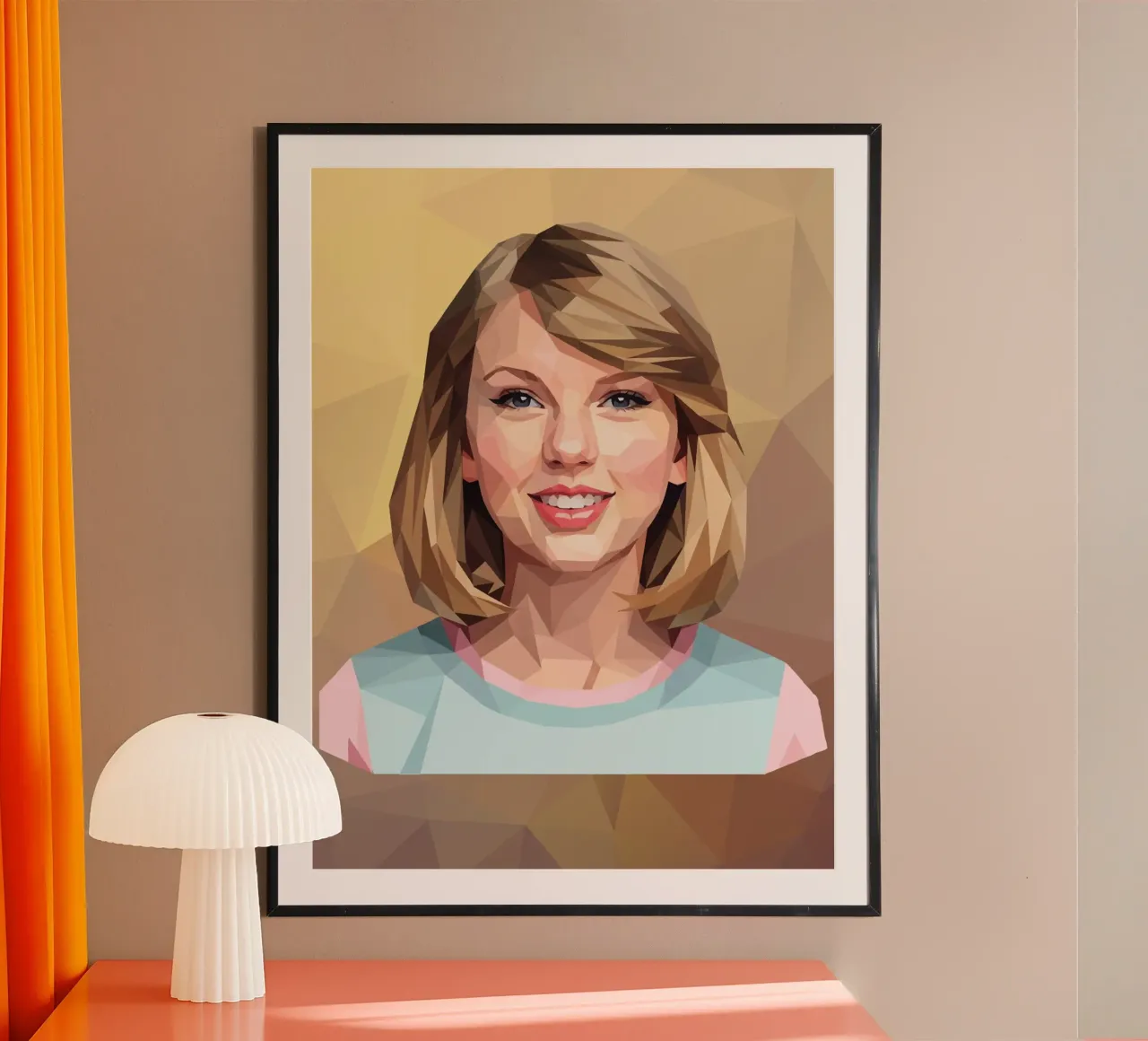 Taylor Swift Lowpoly poster con telaio in legno da Low Profile