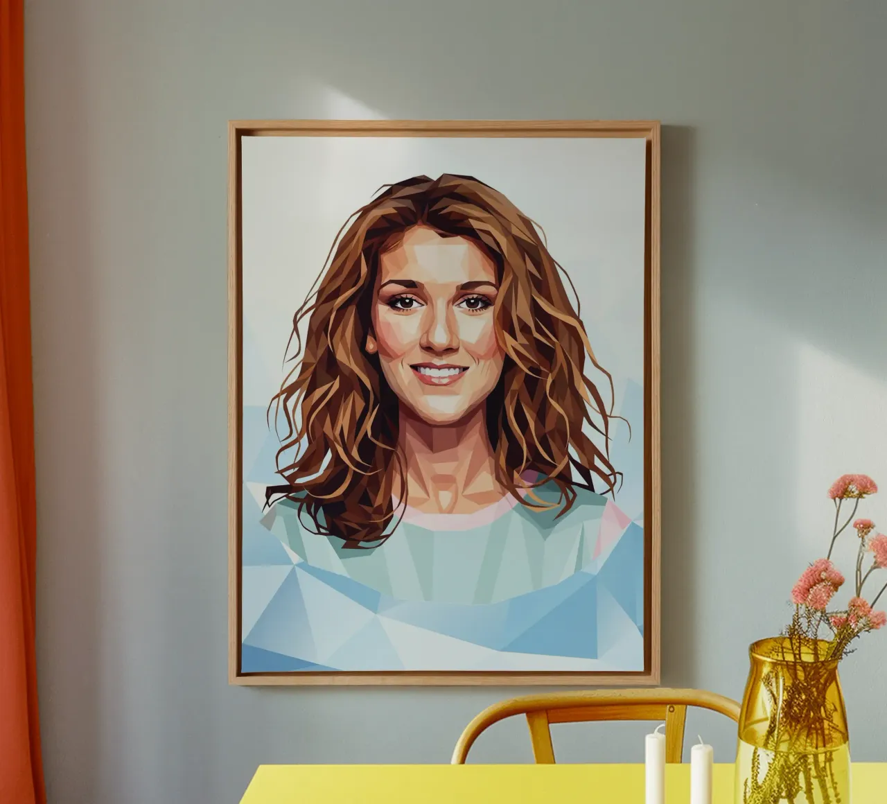 Celine Dion Lowpoly tela con Cornice a cassetta da Low Profile