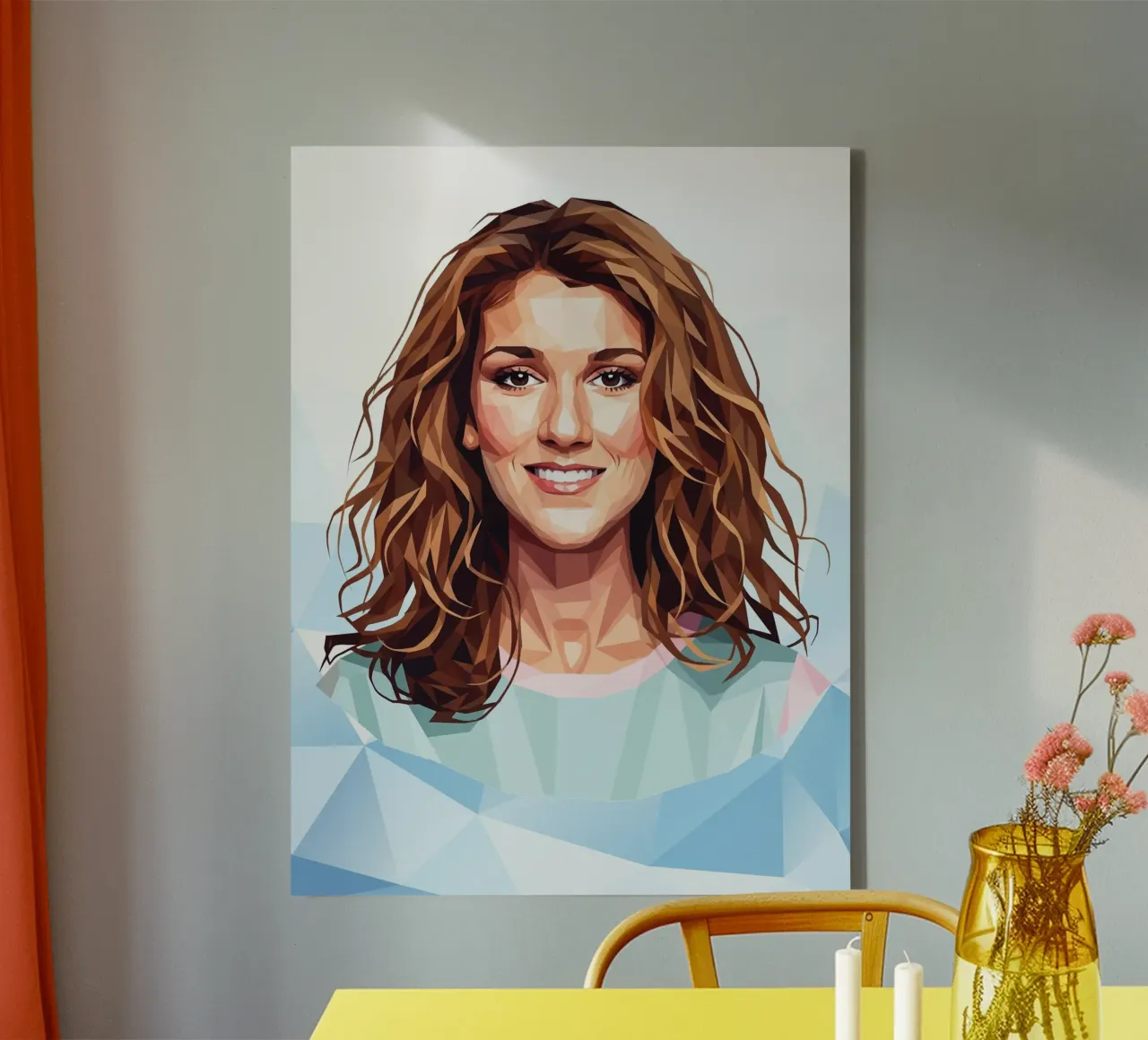 Celine Dion Lowpoly tela con Cornice a cassetta da Low Profile