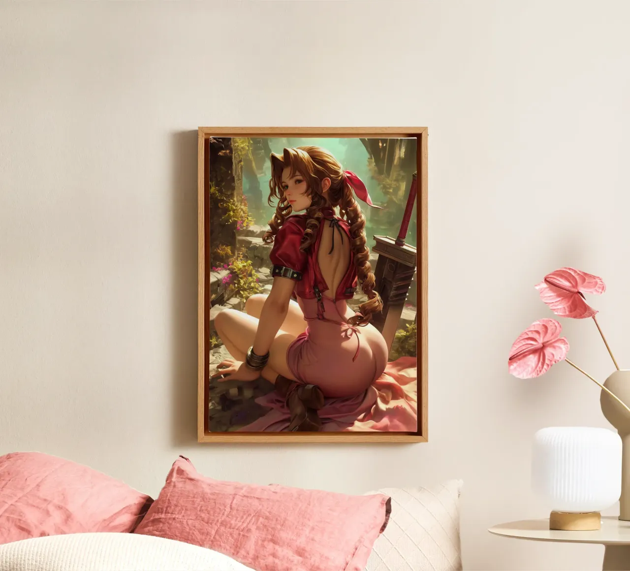 Aerith Final Fantasy FFVII FF7 canvas met Baklijst van Stellar Creative
