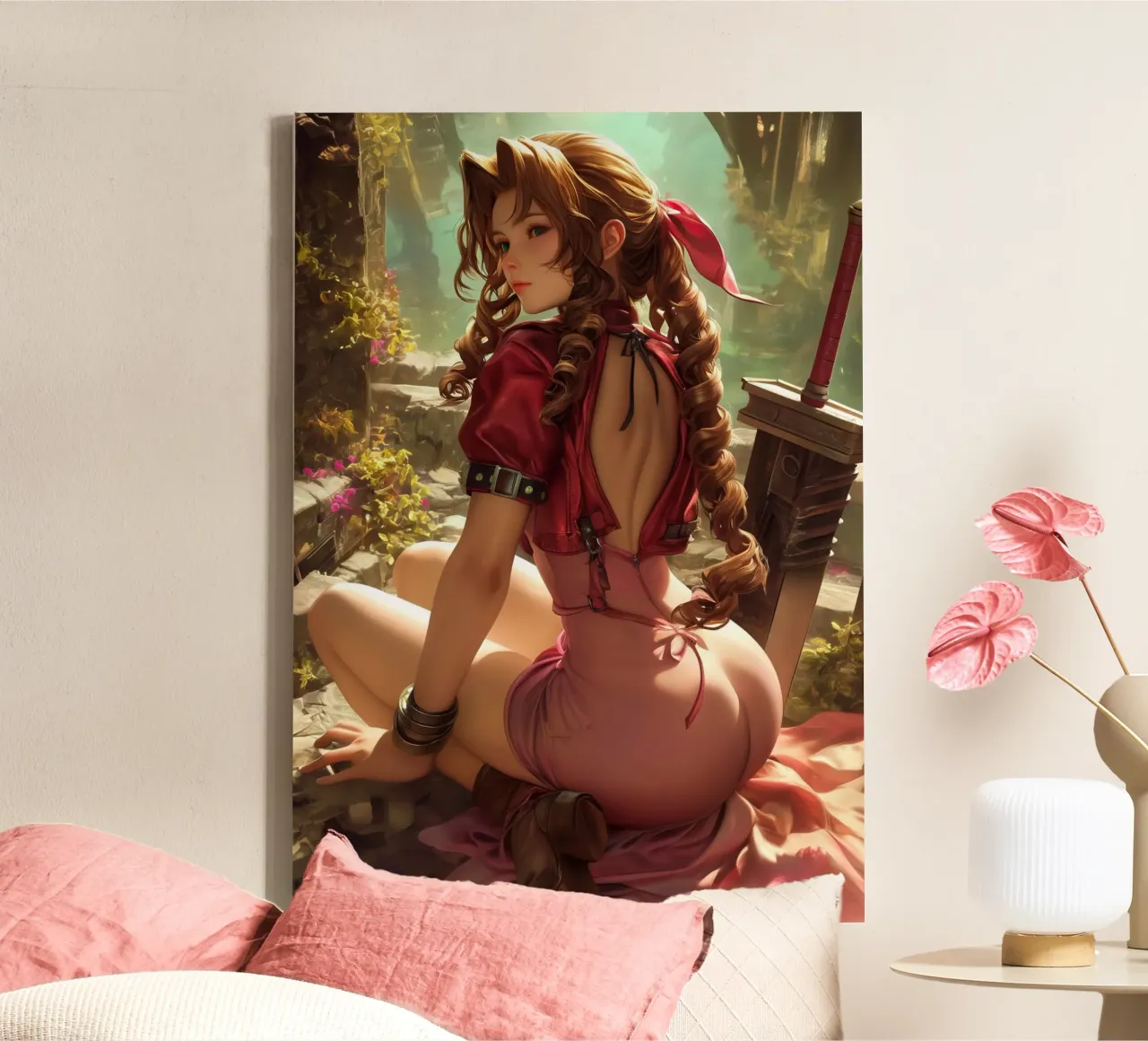 Aerith Final Fantasy FFVII FF7 canvas met Baklijst van Stellar Creative
