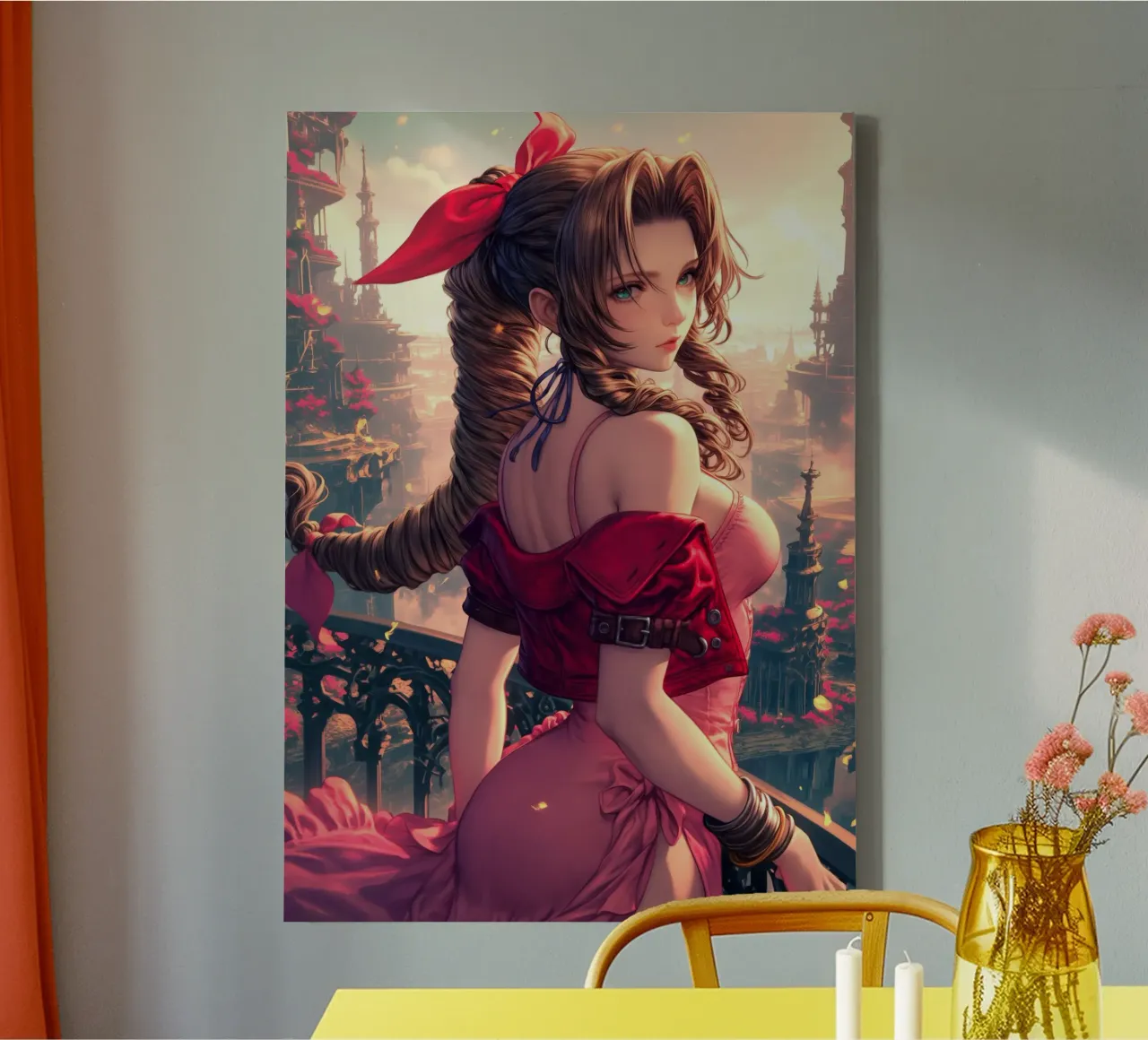 Aerith Fantasia Finale FFVII tela con Cornice a cassetta da Stellar Creative