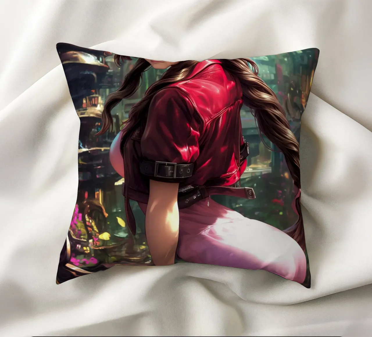 Aerith a Midgar Final Fantasy FFVII FF7 cuscino da Stellar Creative