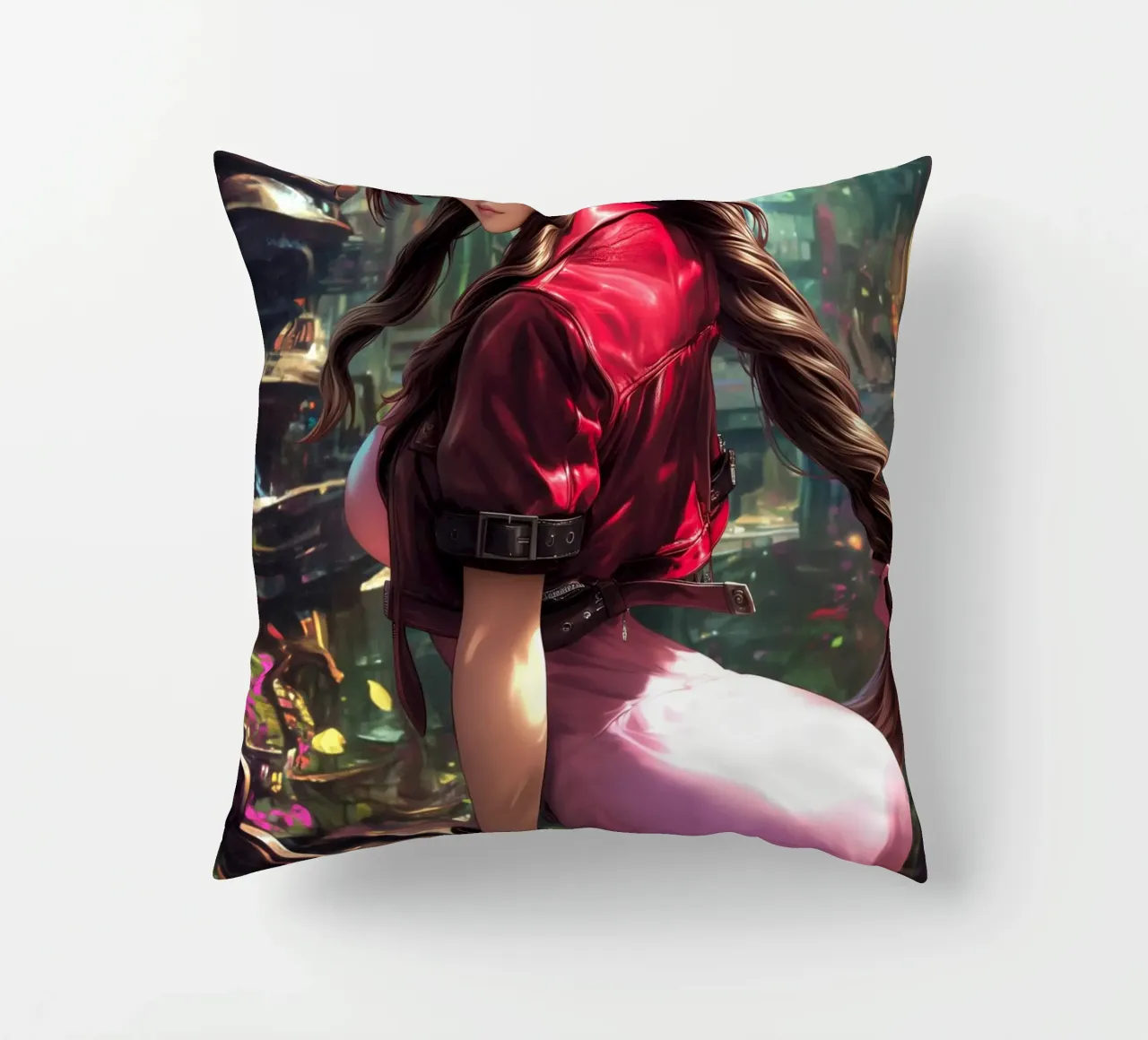 Aerith a Midgar Final Fantasy FFVII FF7 cuscino da Stellar Creative