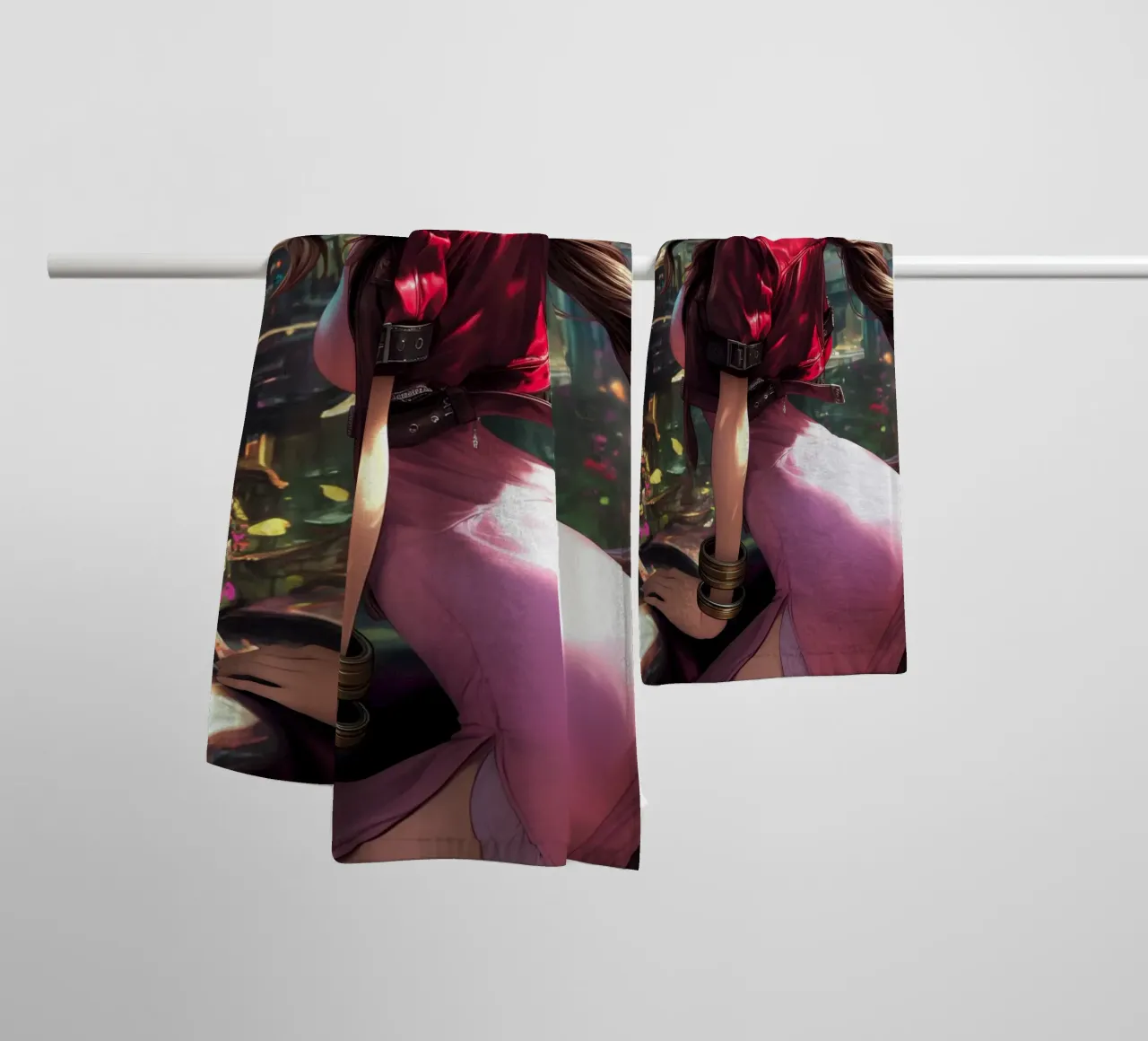 Aerith a Midgar Final Fantasy FFVII FF7 asciugamano da bagno da Stellar Creative