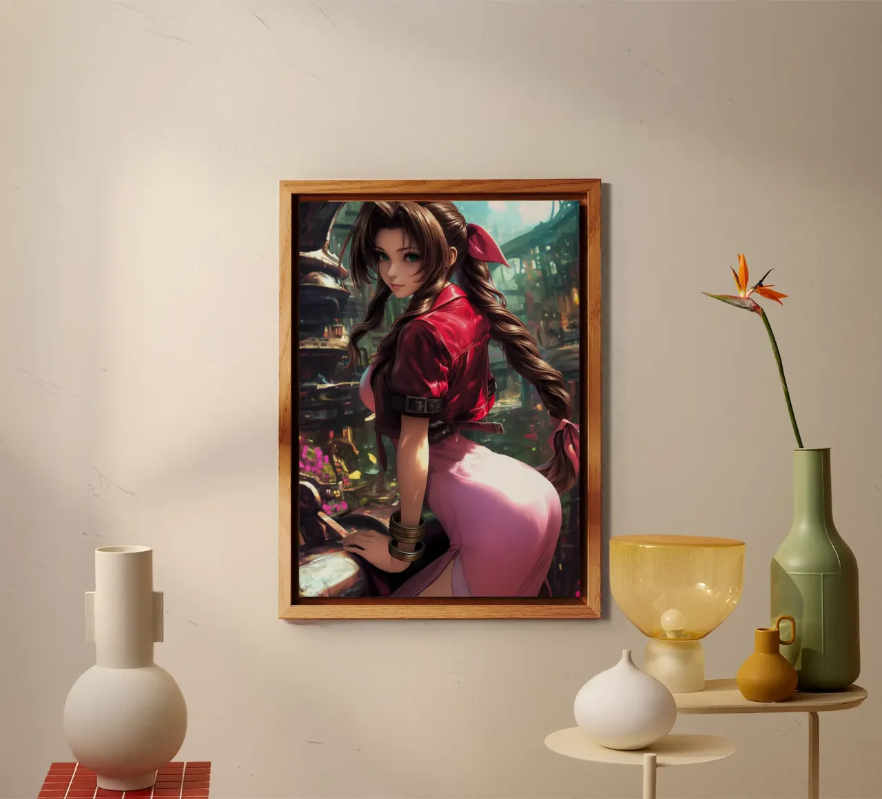 Aerith a Midgar Final Fantasy FFVII FF7 alluminio dibond da Stellar Creative