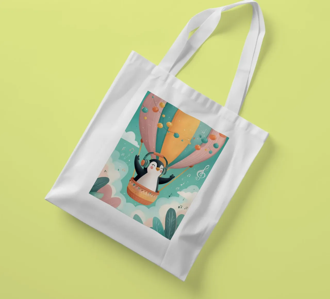 Penguin in the Clouds borsa in juta da Kiara