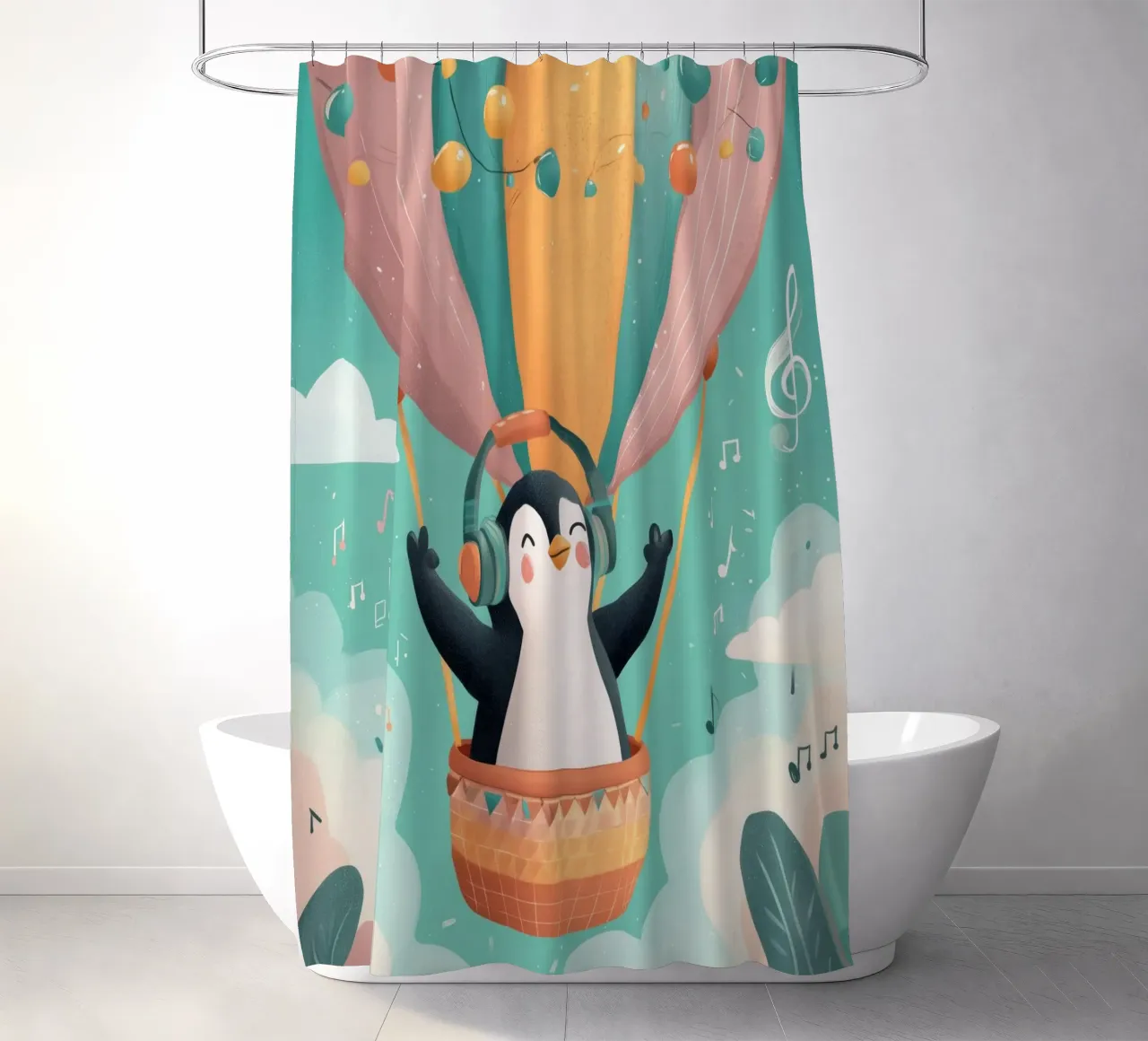 Penguin in the Clouds tenda da doccia da Kiara