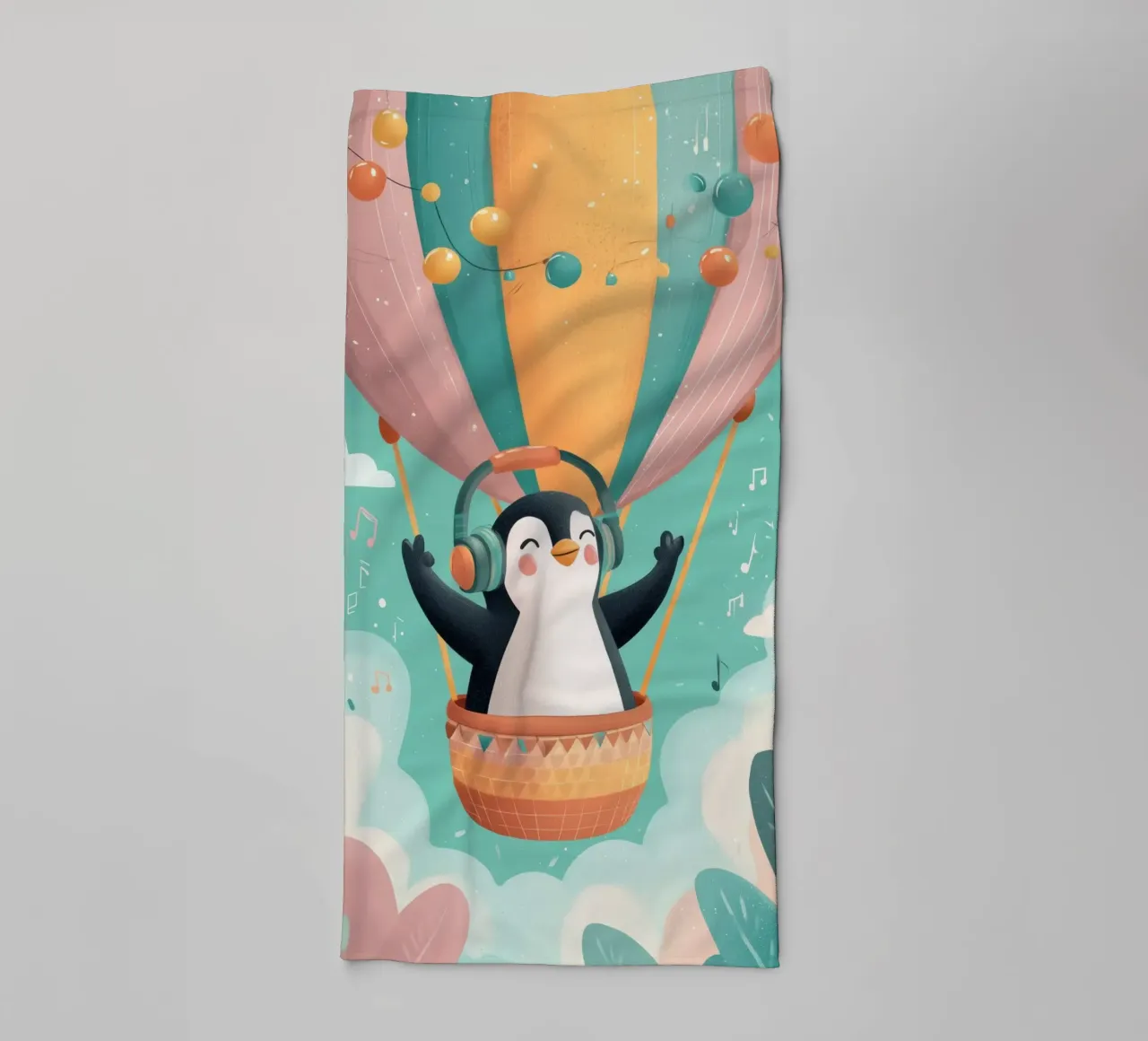 Penguin in the Clouds asciugamano da bagno da Kiara