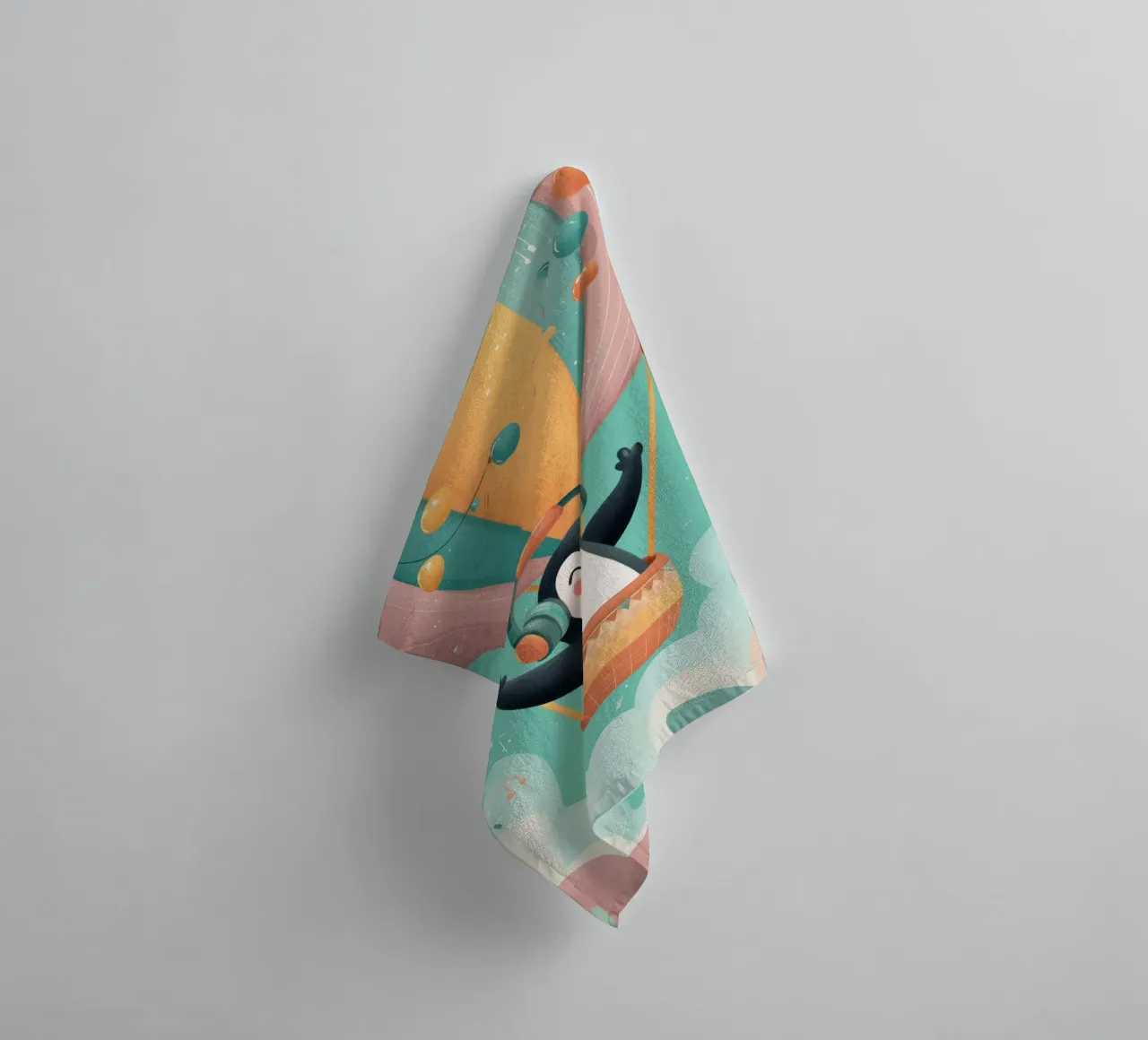Penguin in the Clouds asciugamano da bagno da Kiara
