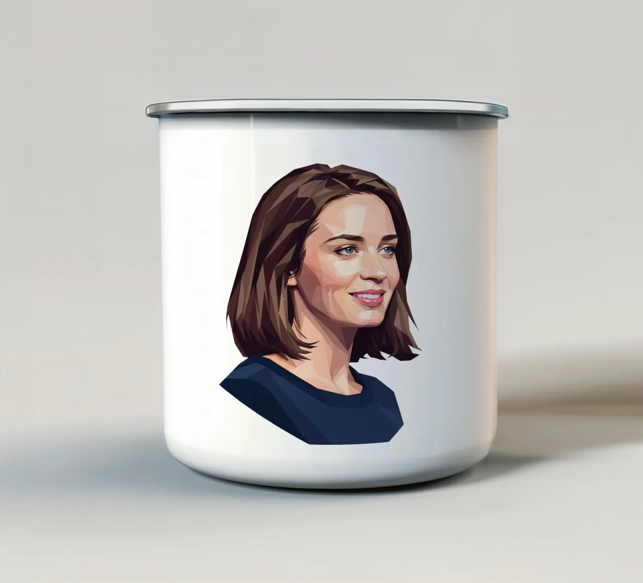 Emily Blunt Lowpoly tazza in smalto da Low Profile
