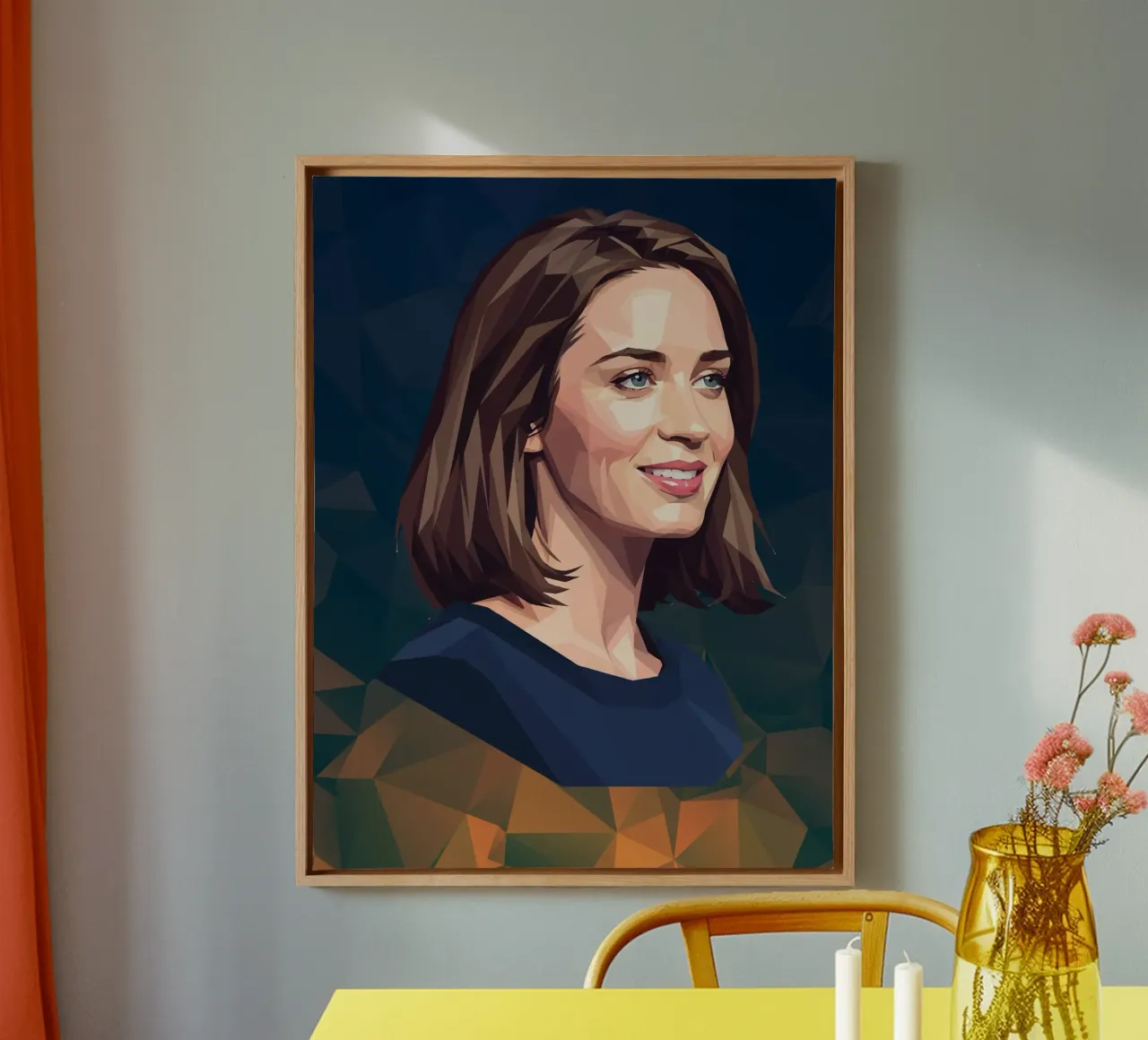 Emily Blunt Lowpoly tela con Cornice a cassetta da Low Profile