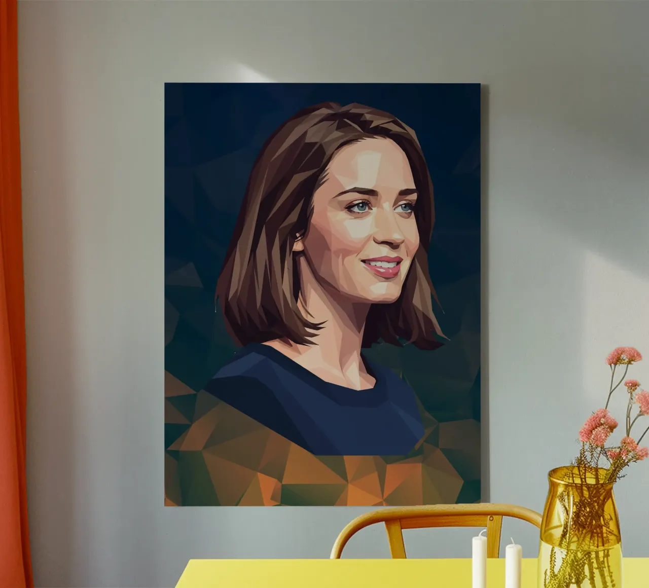 Emily Blunt Lowpoly tela con Cornice a cassetta da Low Profile