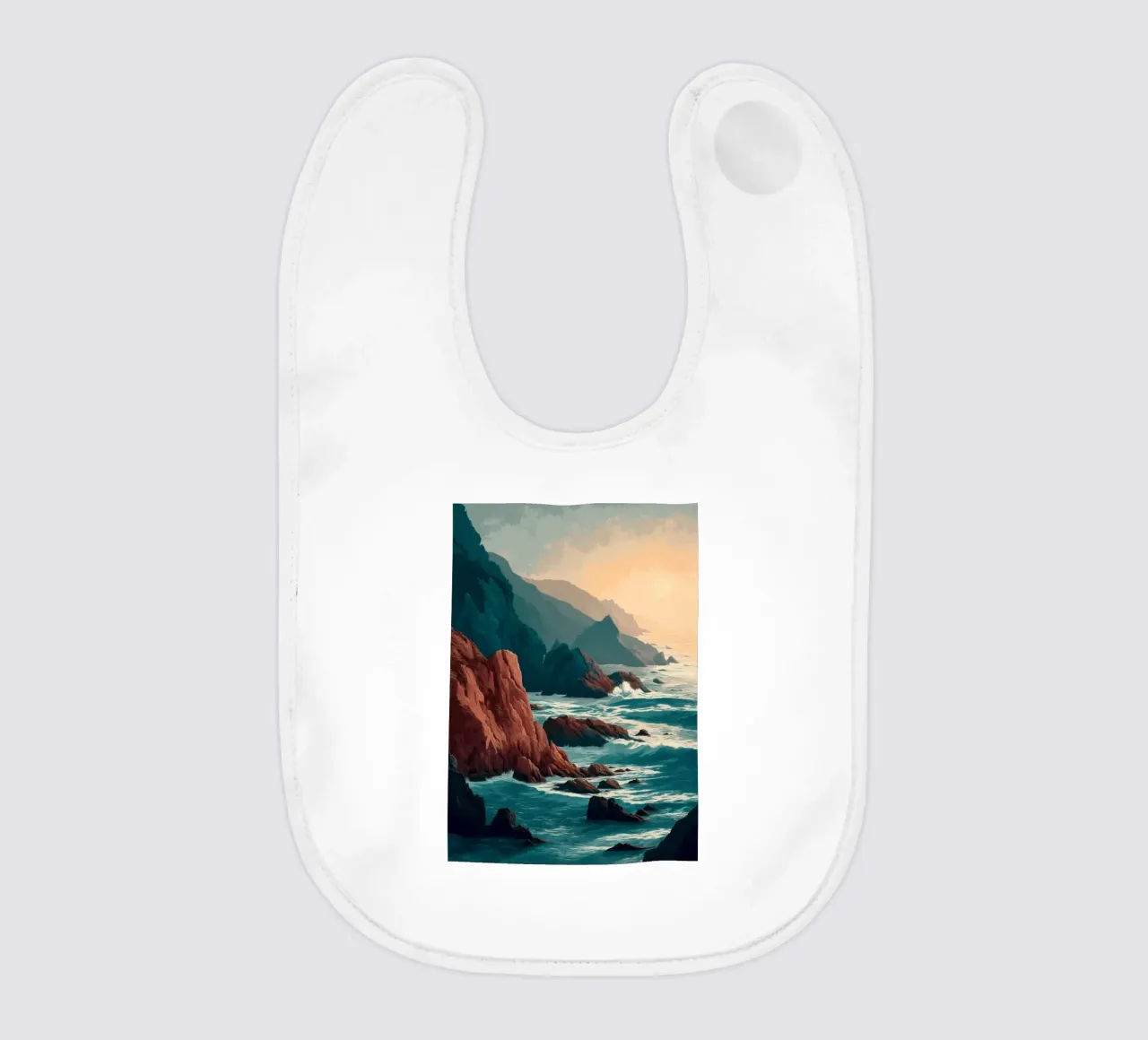 Coastal Landscape Print - Ocean Cliffs and Sunset Horizon bavaglino da Dune
