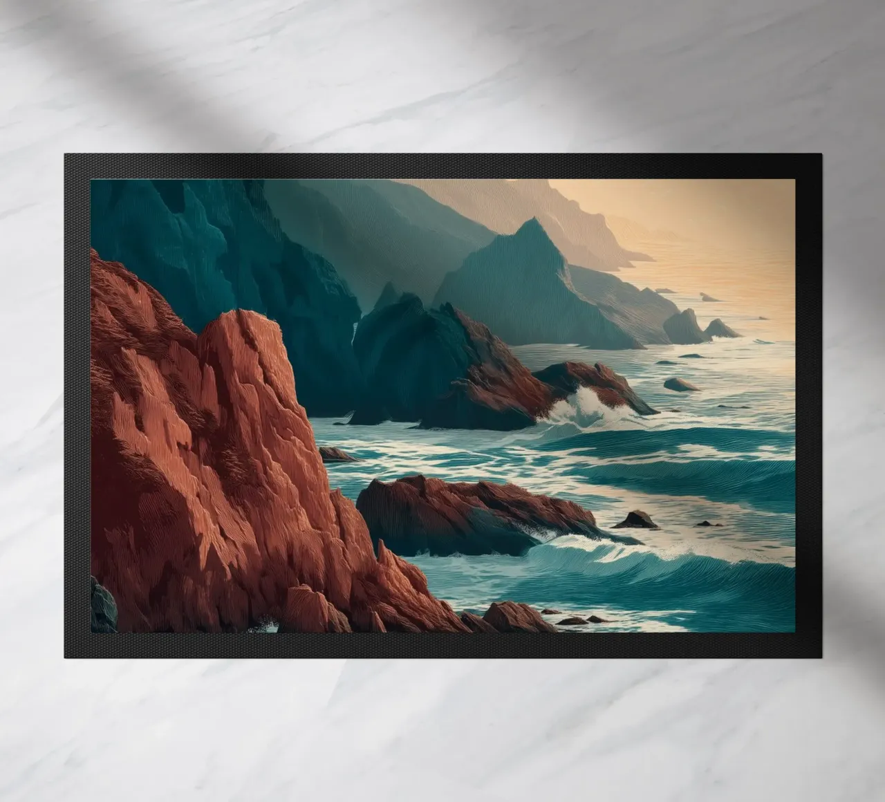 Coastal Landscape Print - Ocean Cliffs and Sunset Horizon zerbino da Dune