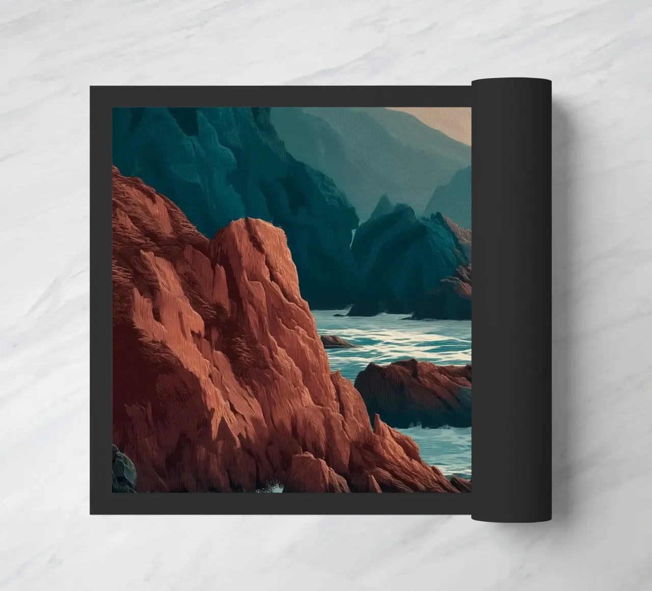 Coastal Landscape Print - Ocean Cliffs and Sunset Horizon zerbino da Dune