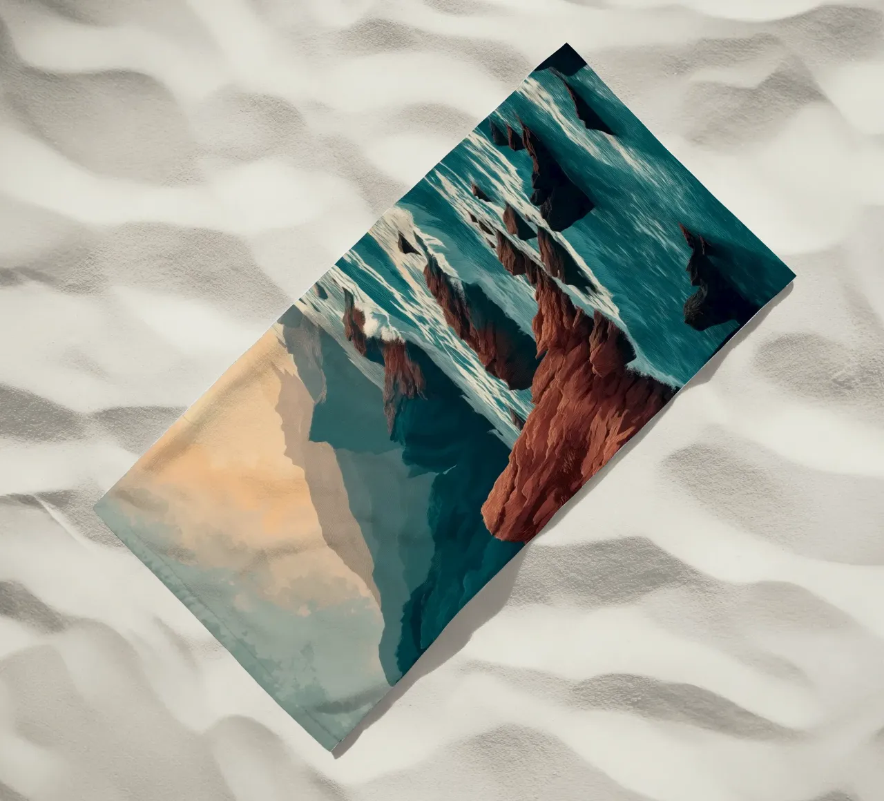 Coastal Landscape Print - Ocean Cliffs and Sunset Horizon telo mare da Dune