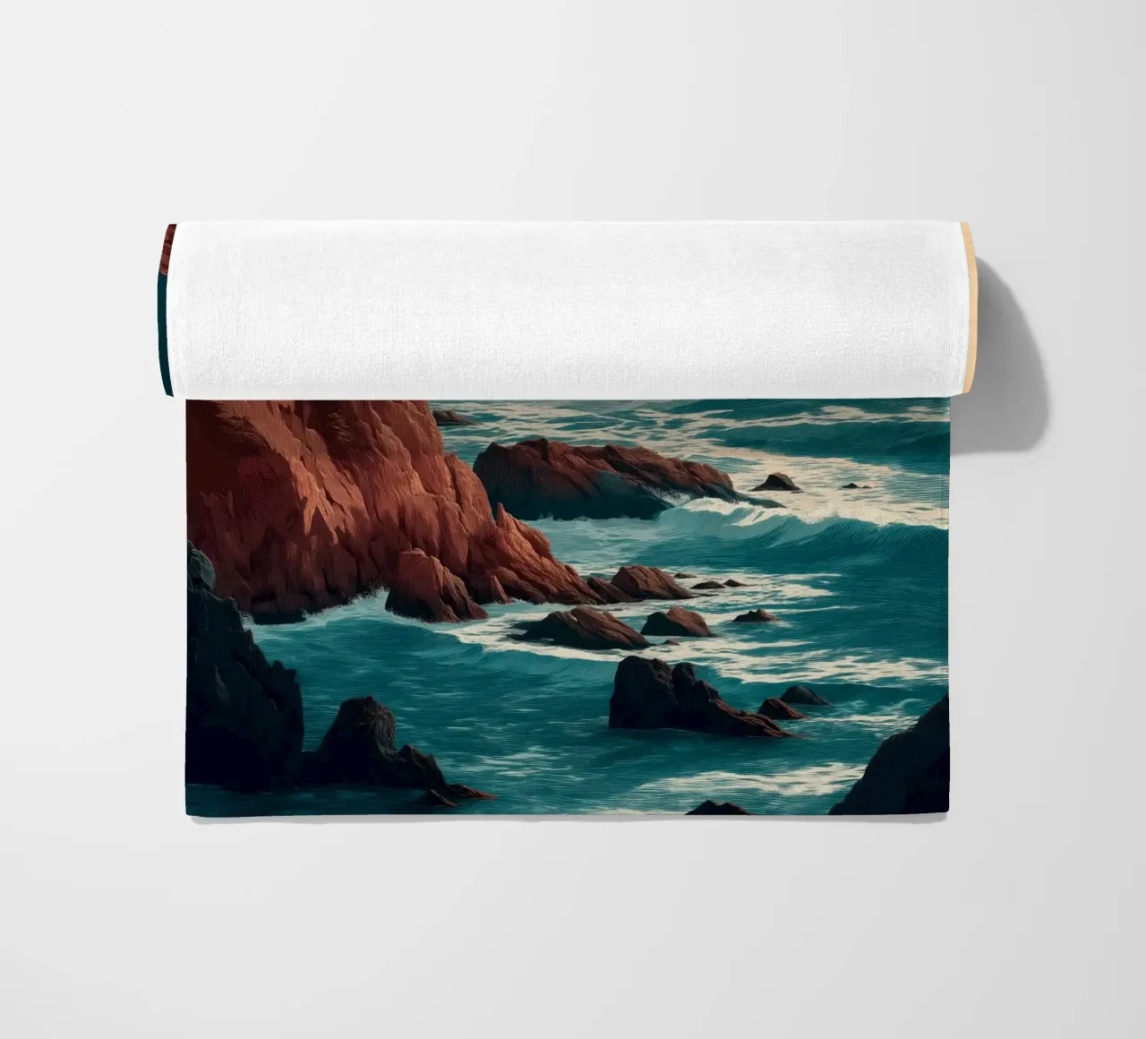 Coastal Landscape Print - Ocean Cliffs and Sunset Horizon telo mare da Dune
