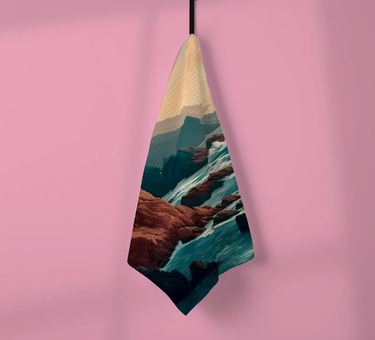 Coastal Landscape Print - Ocean Cliffs and Sunset Horizon canovaccio da cucina da Dune