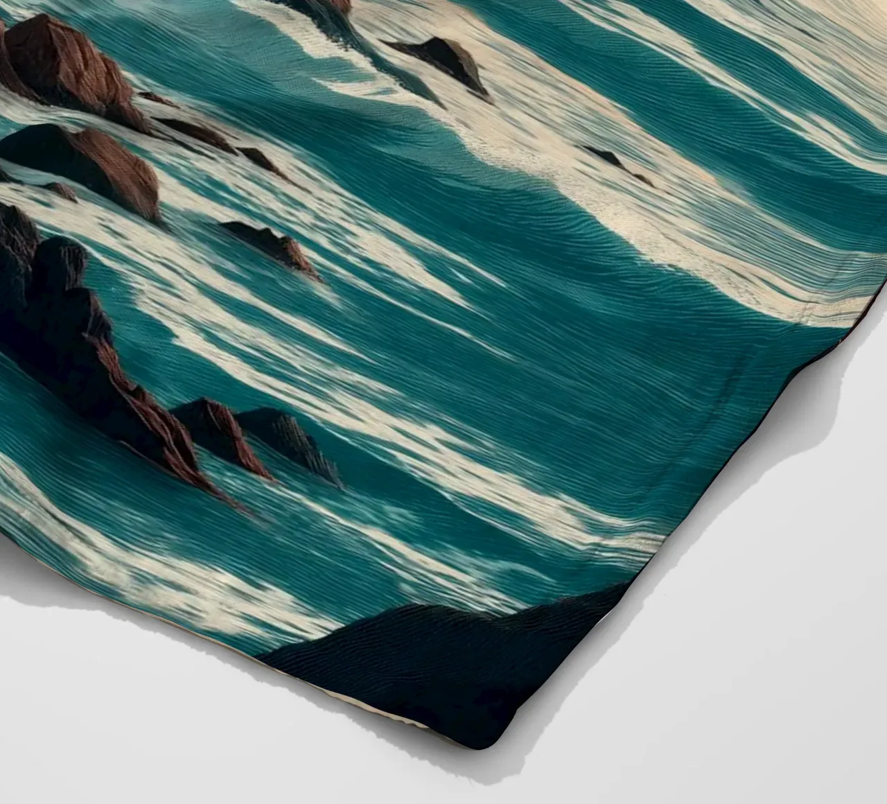 Coastal Landscape Print - Ocean Cliffs and Sunset Horizon coperta in pile da Dune