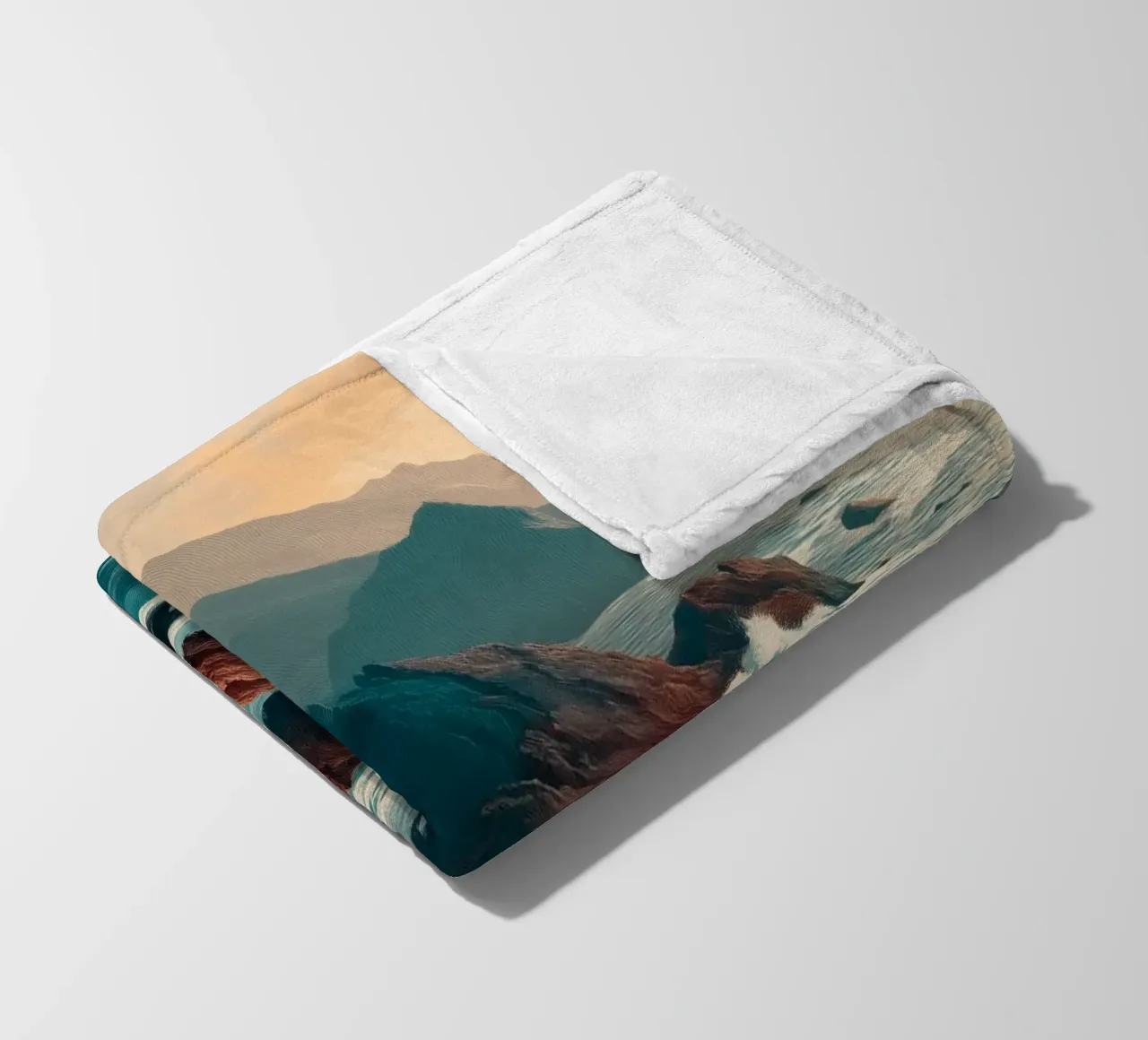 Coastal Landscape Print - Ocean Cliffs and Sunset Horizon coperta in pile da Dune