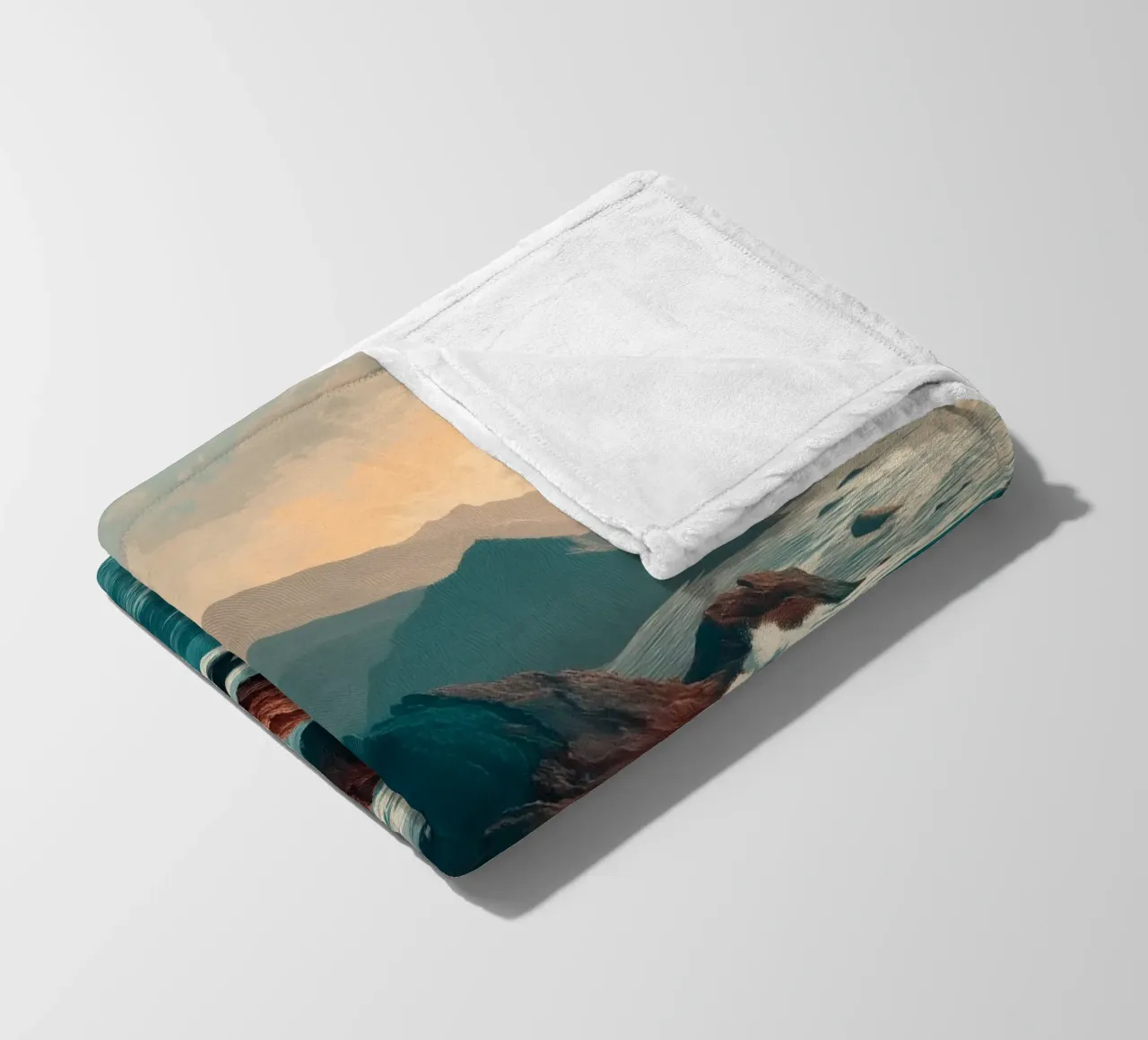 Coastal Landscape Print - Ocean Cliffs and Sunset Horizon coperta in pile da Dune