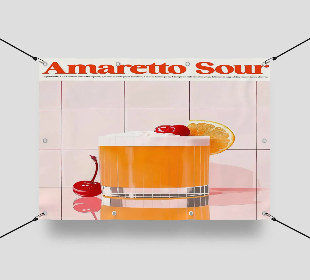 Amaretto Sour telo in pvc da Neeraprint