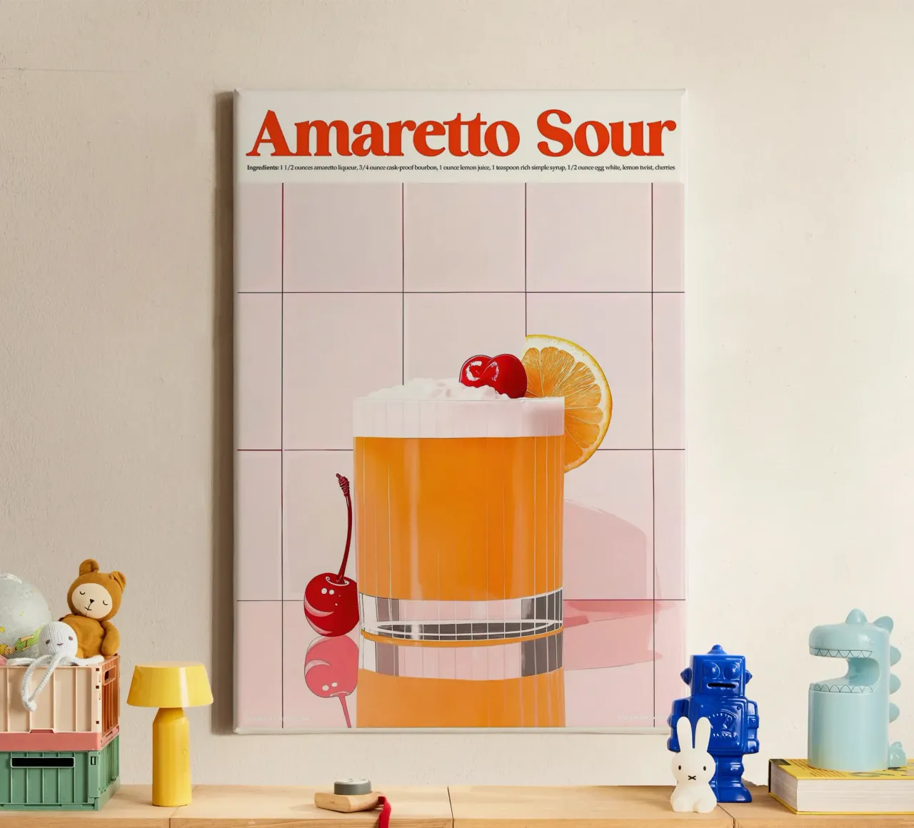 Amaretto Sour tela con Cornice a cassetta da Neeraprint