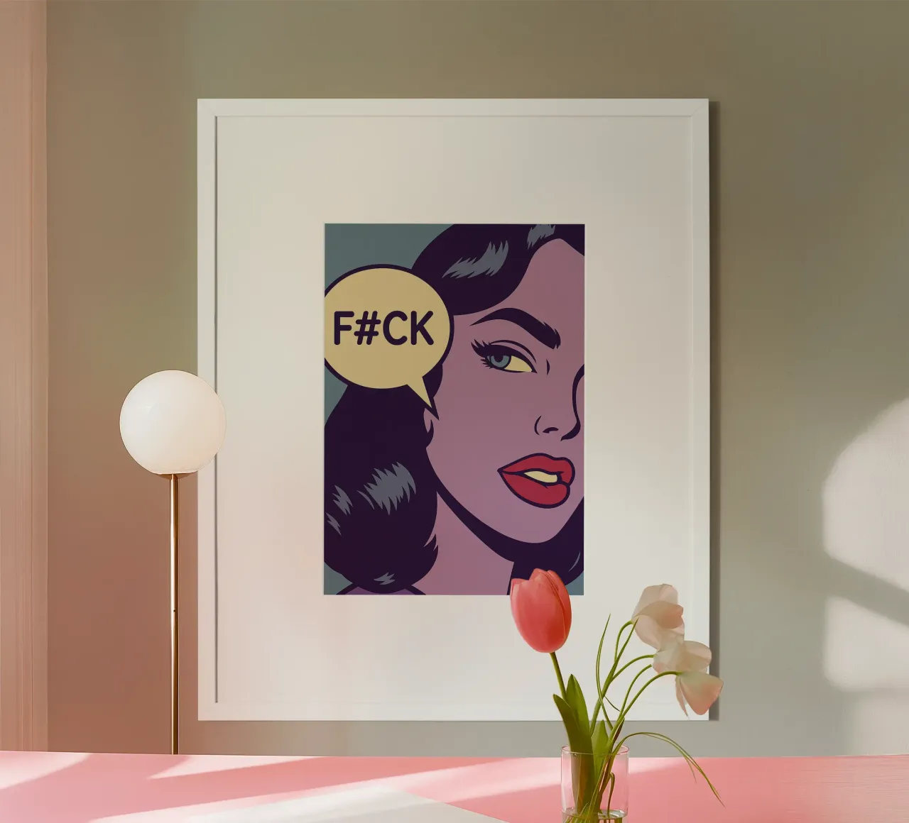 donne faccia arrabbiata poster con telaio in plastica da kadilans