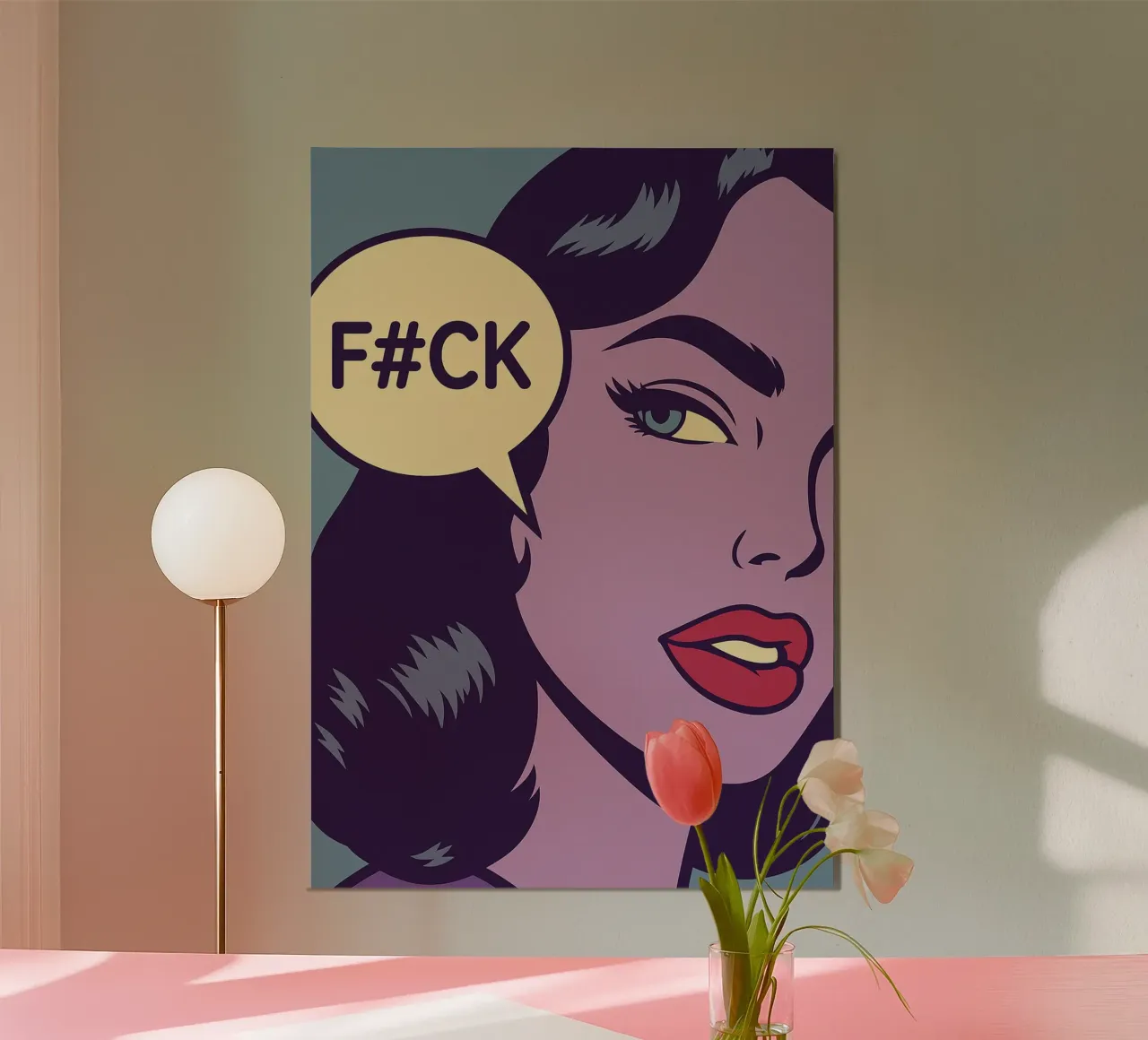 donne faccia arrabbiata poster con telaio in plastica da kadilans