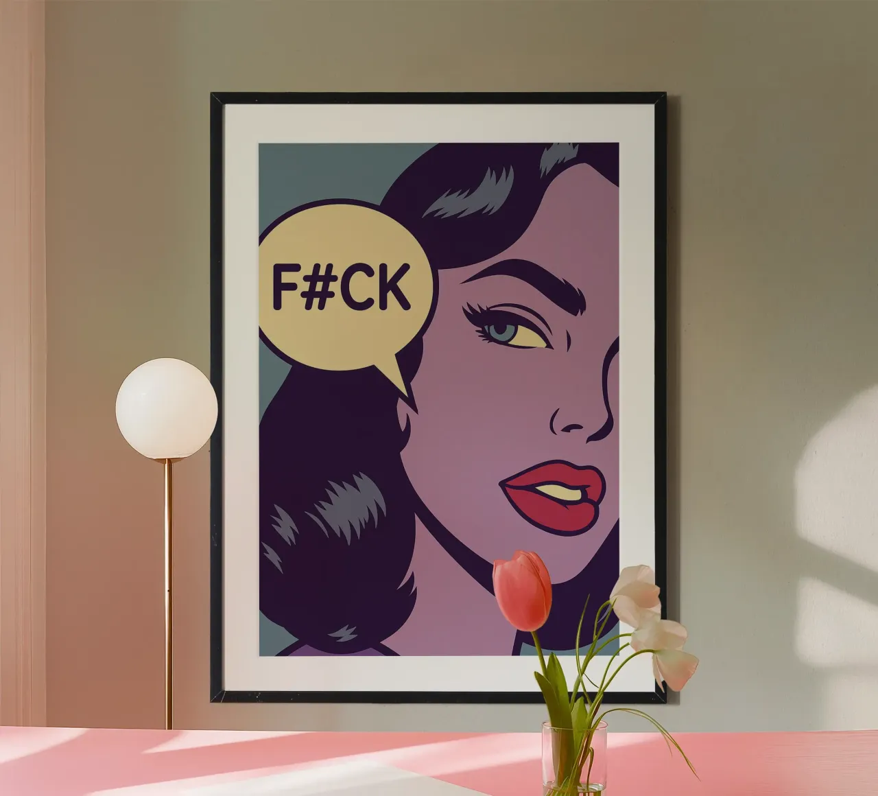 donne faccia arrabbiata poster con telaio in plastica da kadilans