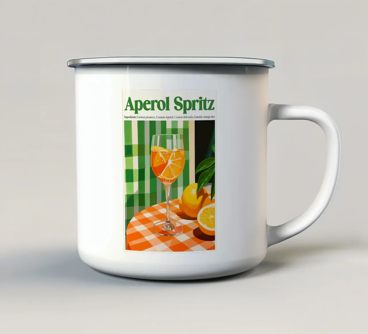Cucina Aperol Spritz tazza in smalto da Neeraprint
