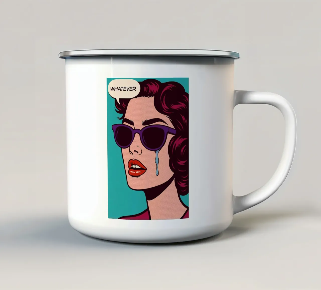 donne che piangono qualsiasi cosa tazza in smalto da kadilans