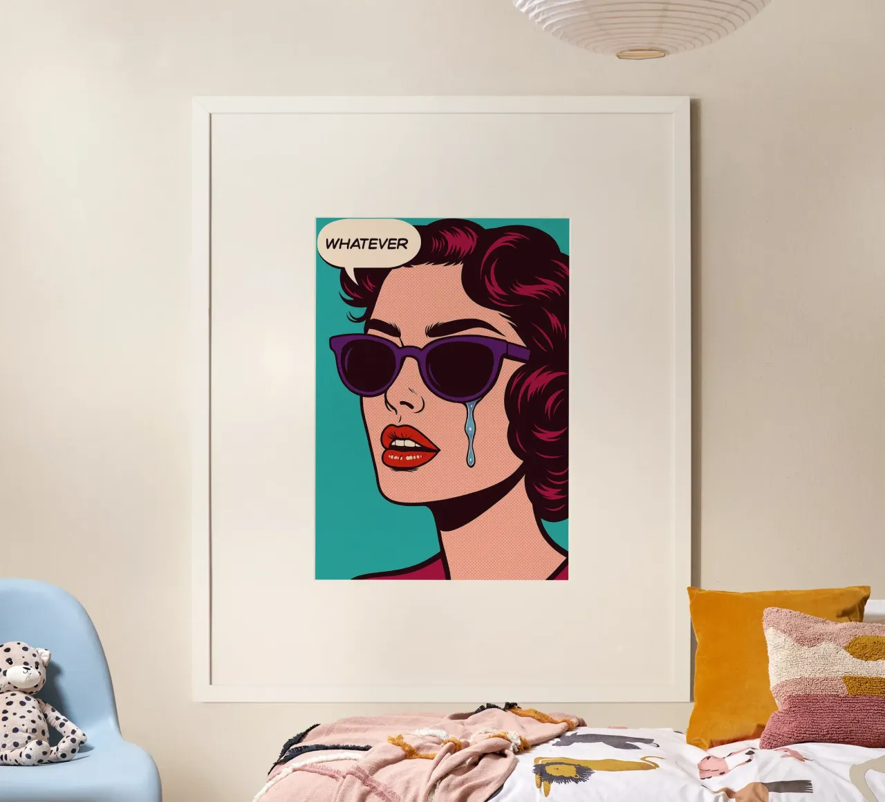 donne che piangono qualsiasi cosa poster con telaio in alluminio da kadilans