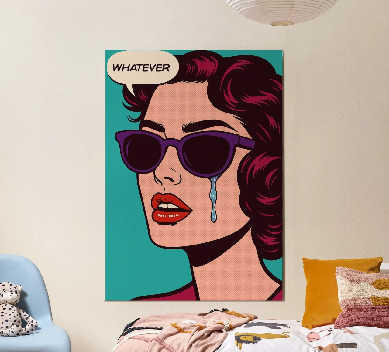 donne che piangono qualsiasi cosa poster con telaio in alluminio da kadilans