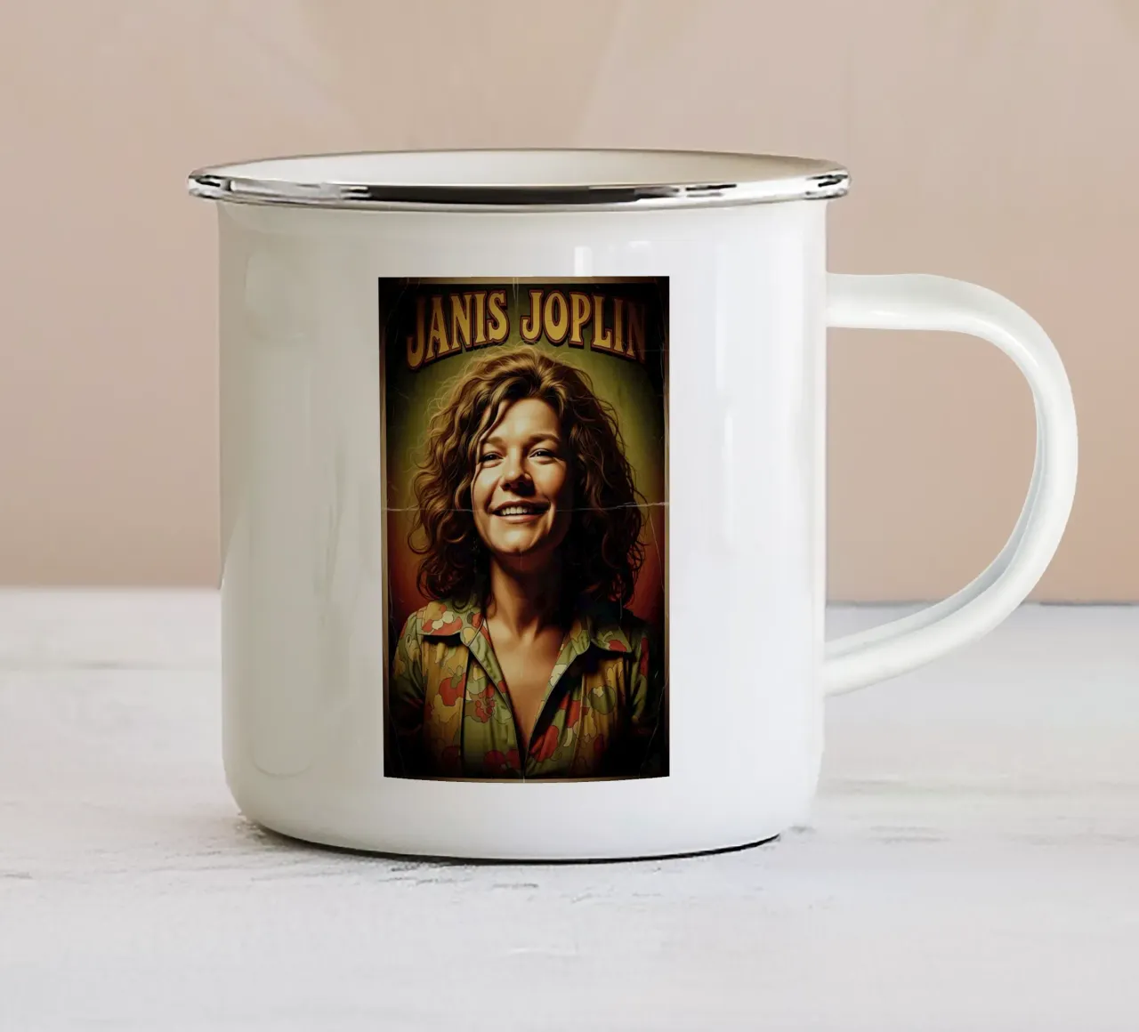 Janis Joplin vintage #2 tazza in smalto da Lembayung art