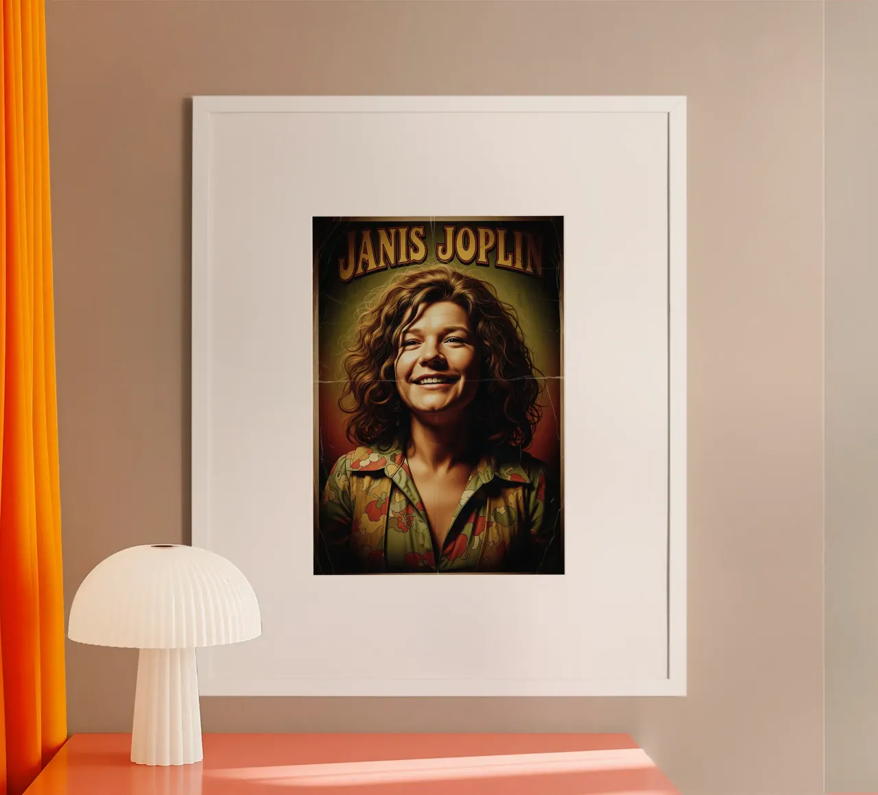 Janis Joplin vintage #2 poster con telaio in legno da Lembayung art